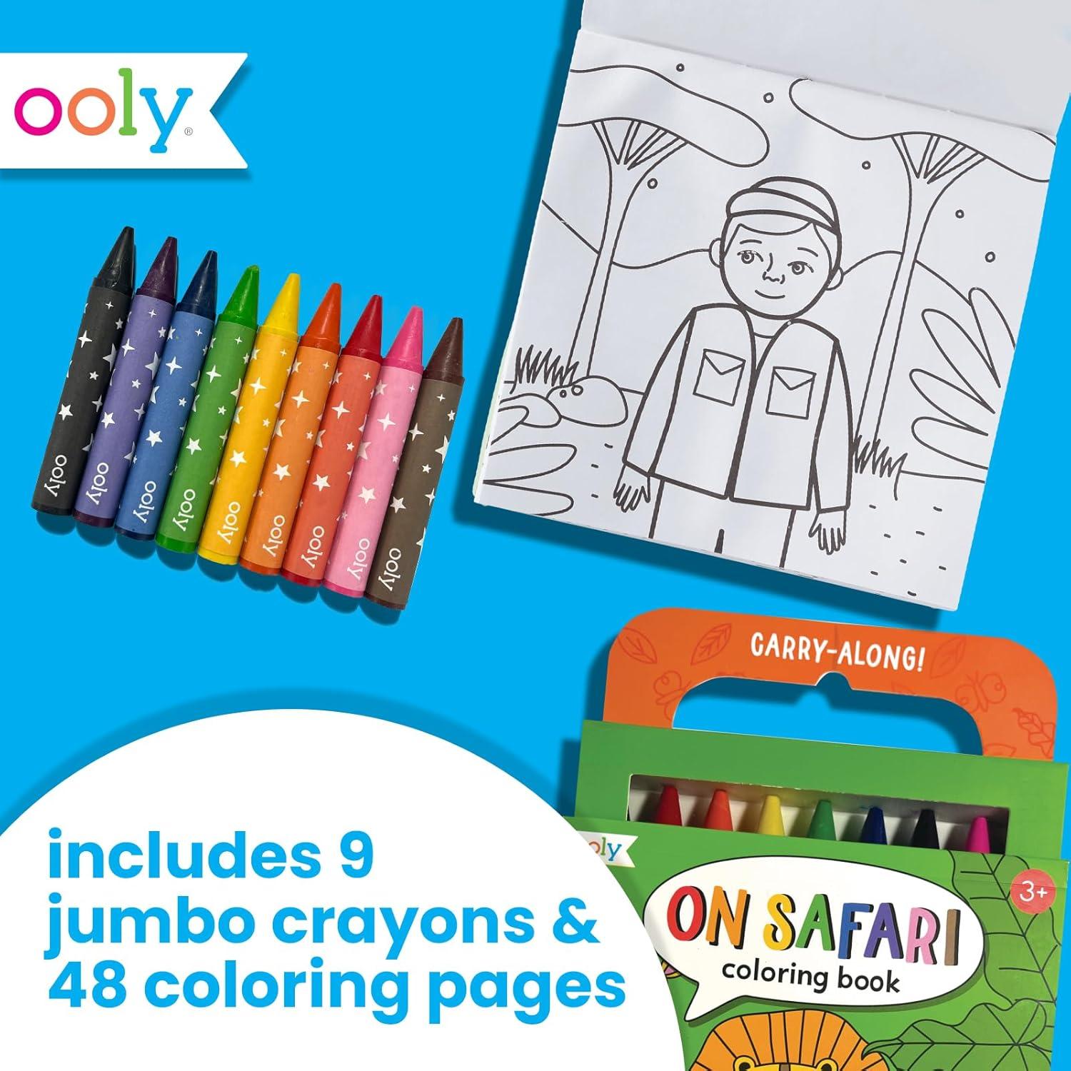 Kit de Arte de Viaje Ooly con 9 Crayones Jumbo y 48 Páginas