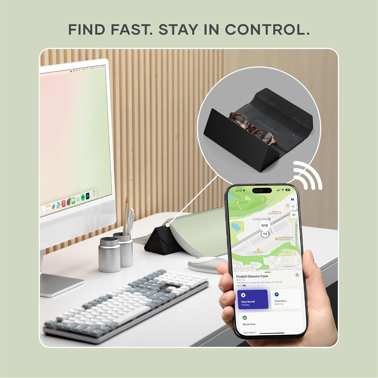 Estuche para Gafas Inteligentes Satechi FindAll Plegable Negro