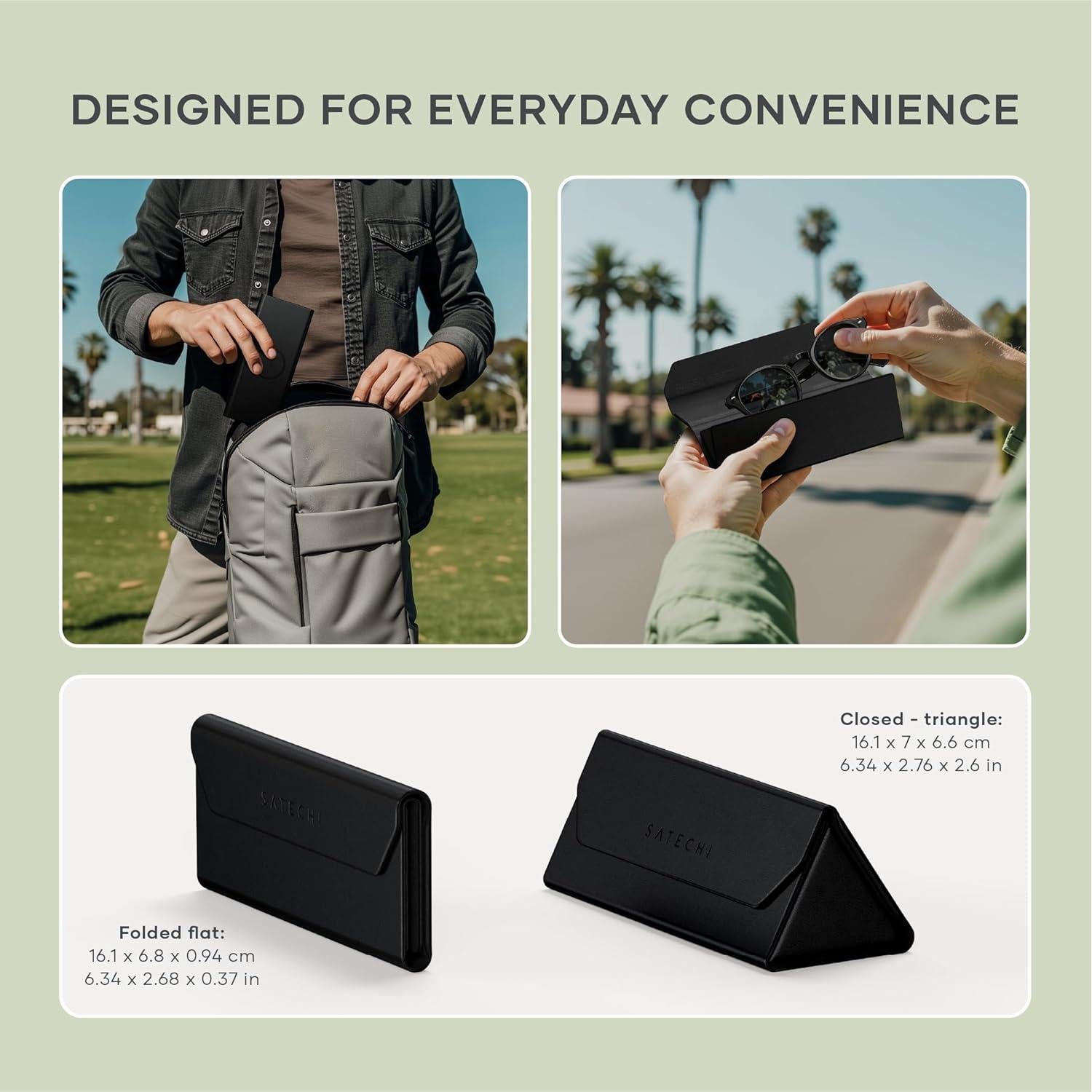 Estuche para Gafas Inteligentes Satechi FindAll Plegable Negro