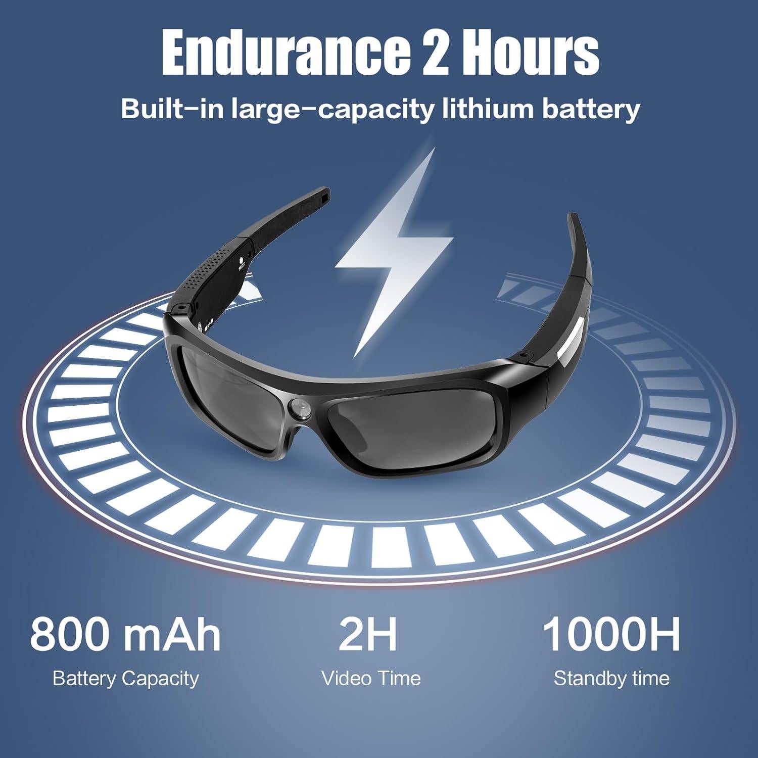 Cámara de Video Deportiva FlyGift 4K con Gafas UV400 y 64GB