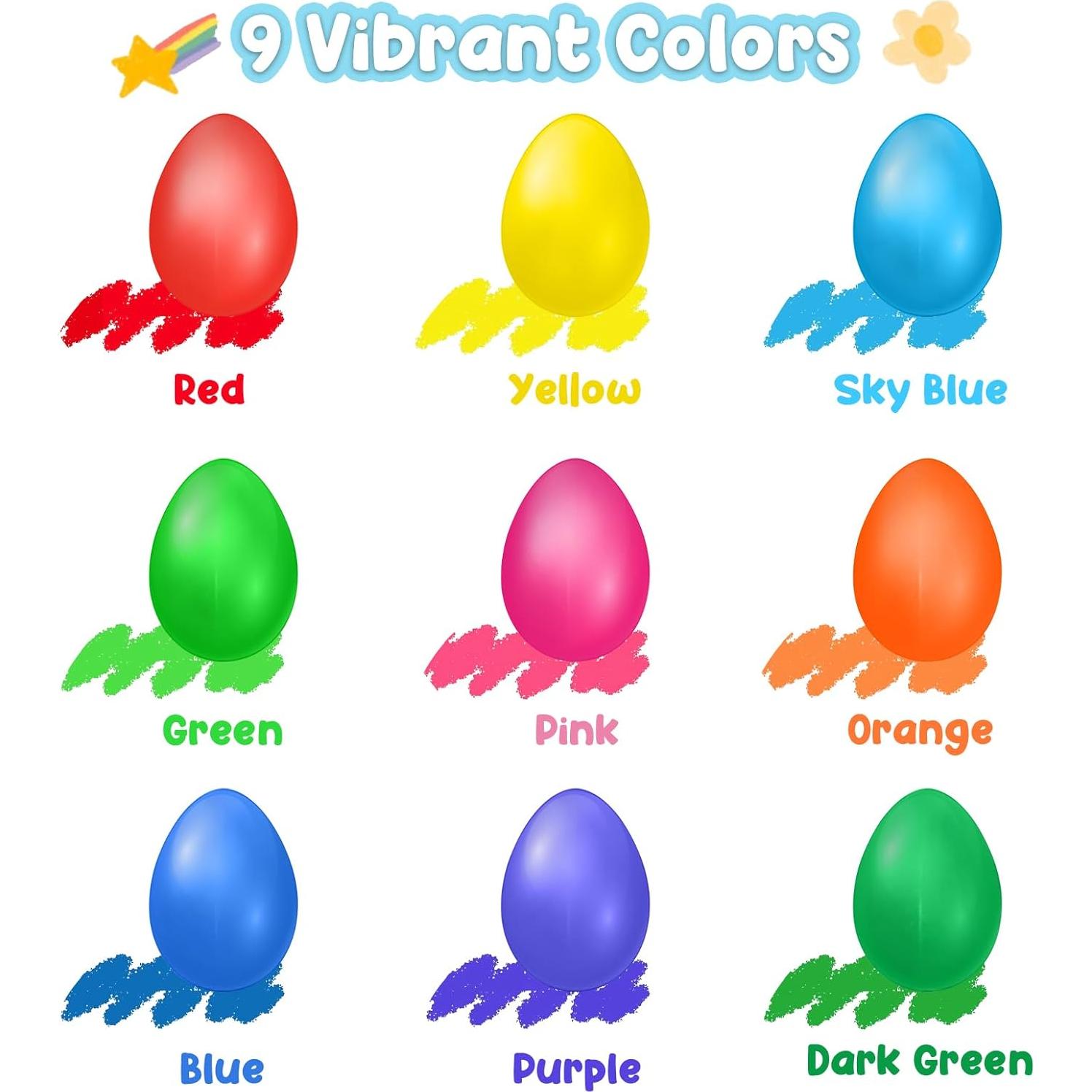 Crayones en Forma de Huevo UEXINGOO 9 Colores Lavables