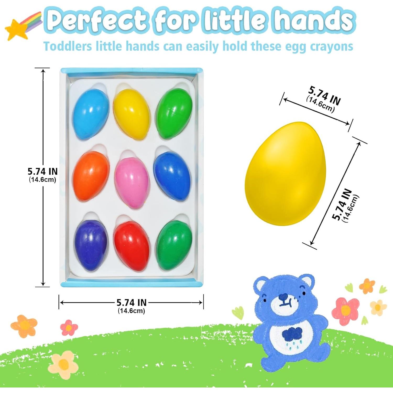 Crayones en Forma de Huevo UEXINGOO 9 Colores Lavables