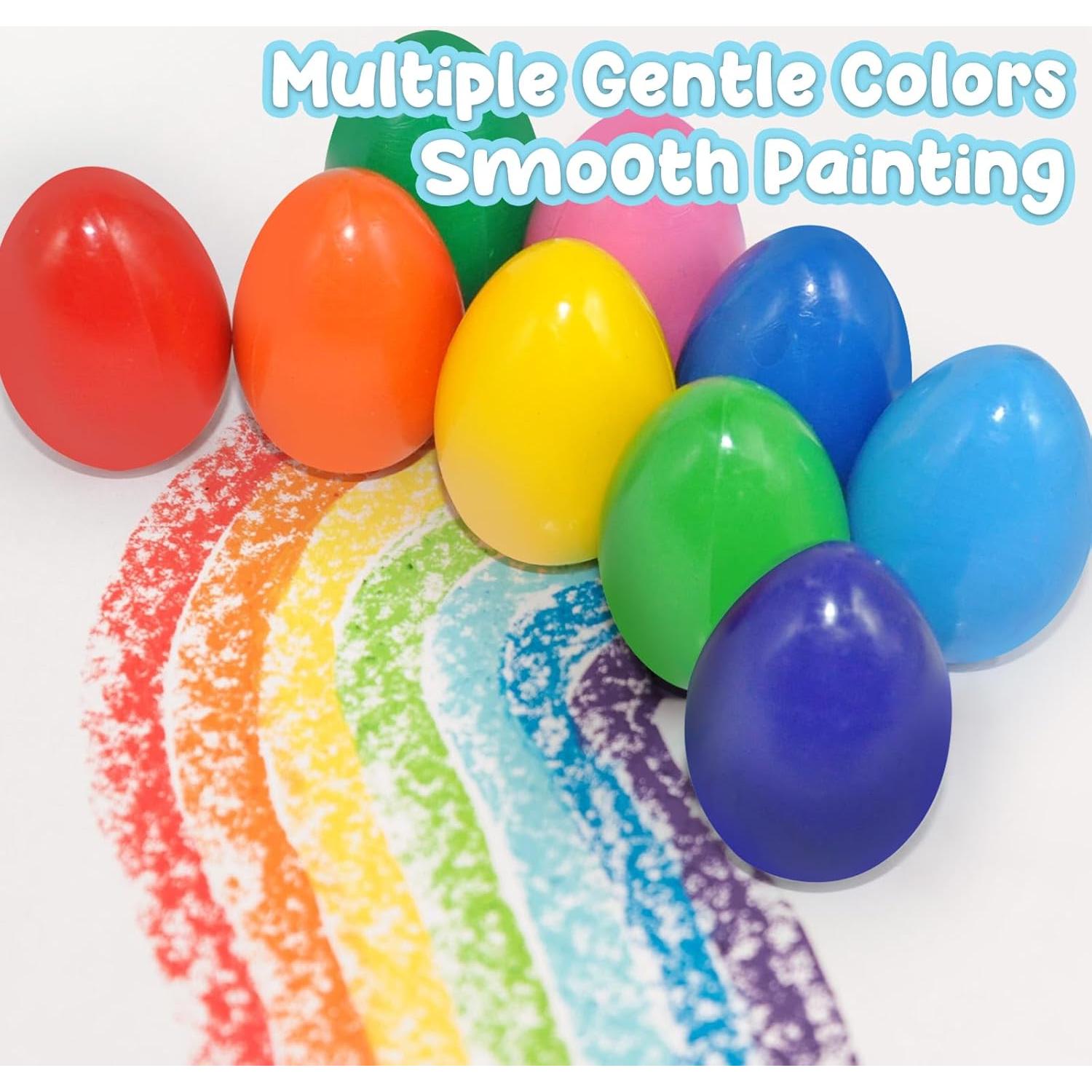 Crayones en Forma de Huevo UEXINGOO 9 Colores Lavables