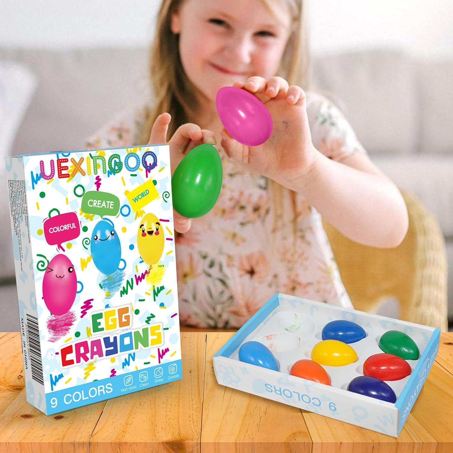 Crayones en Forma de Huevo UEXINGOO 9 Colores Lavables