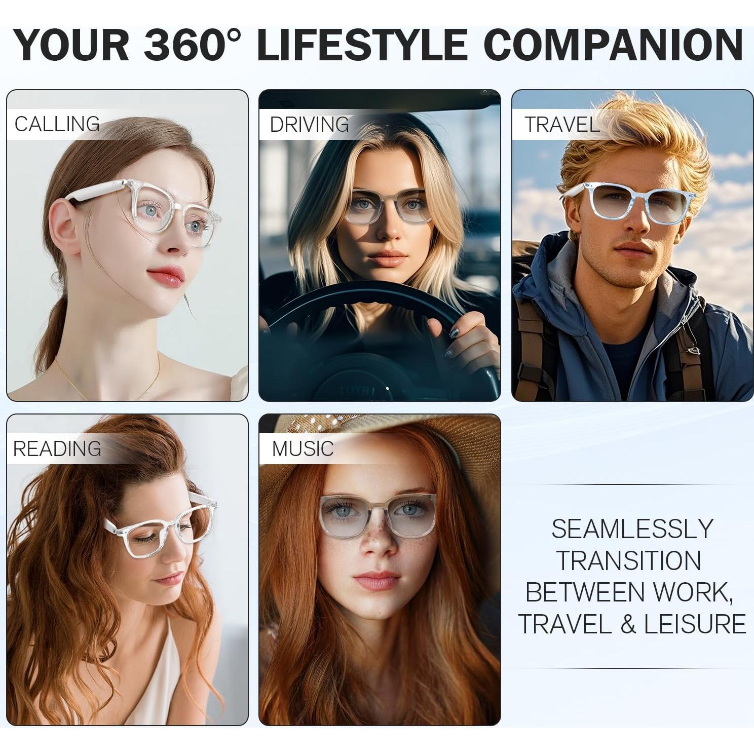 Gafas Inteligentes HAIXINDA UF-15 Azul con Audio Bluetooth y Lentes UV400