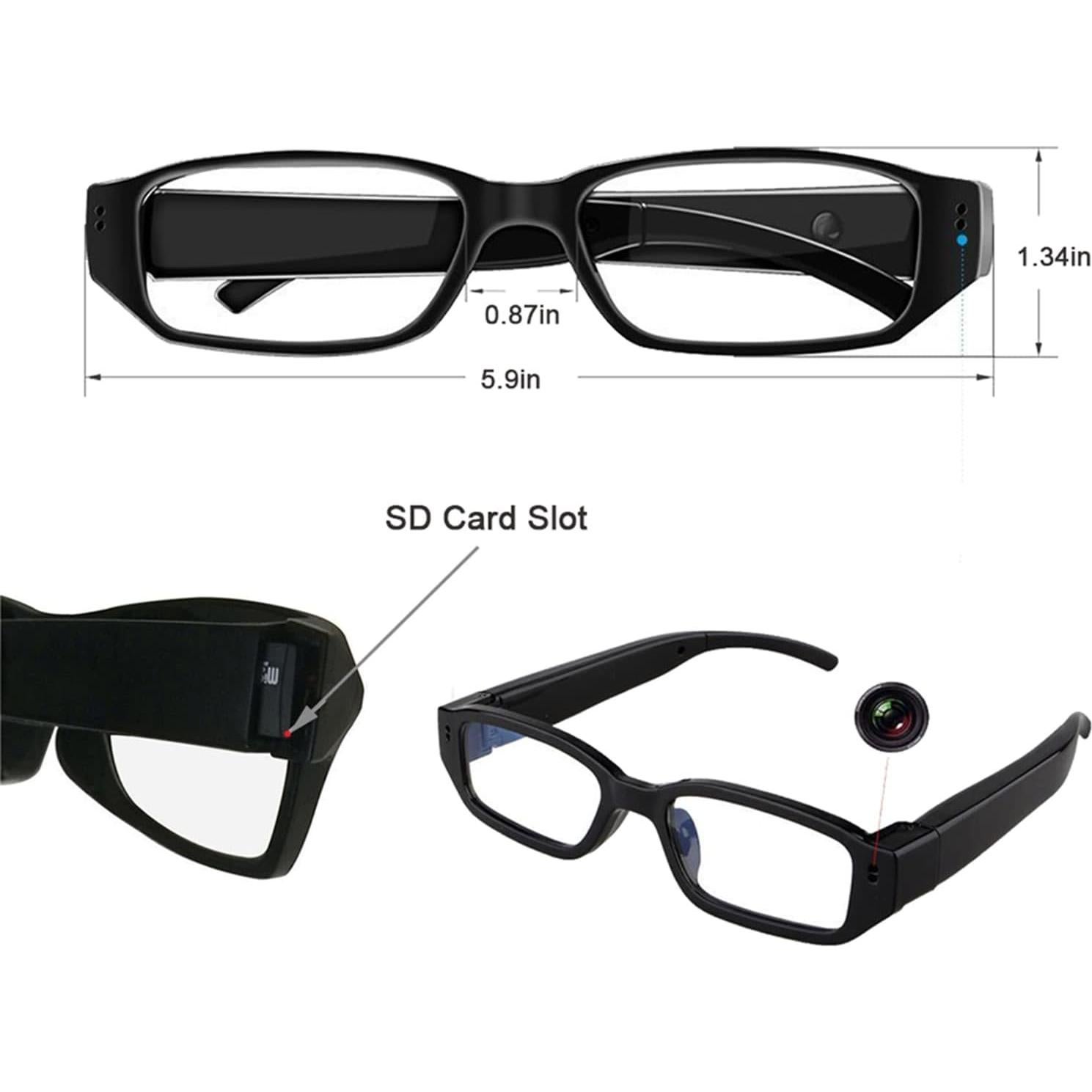 Gafas de cámara inteligente KONLEYA HD 1080P para deportes