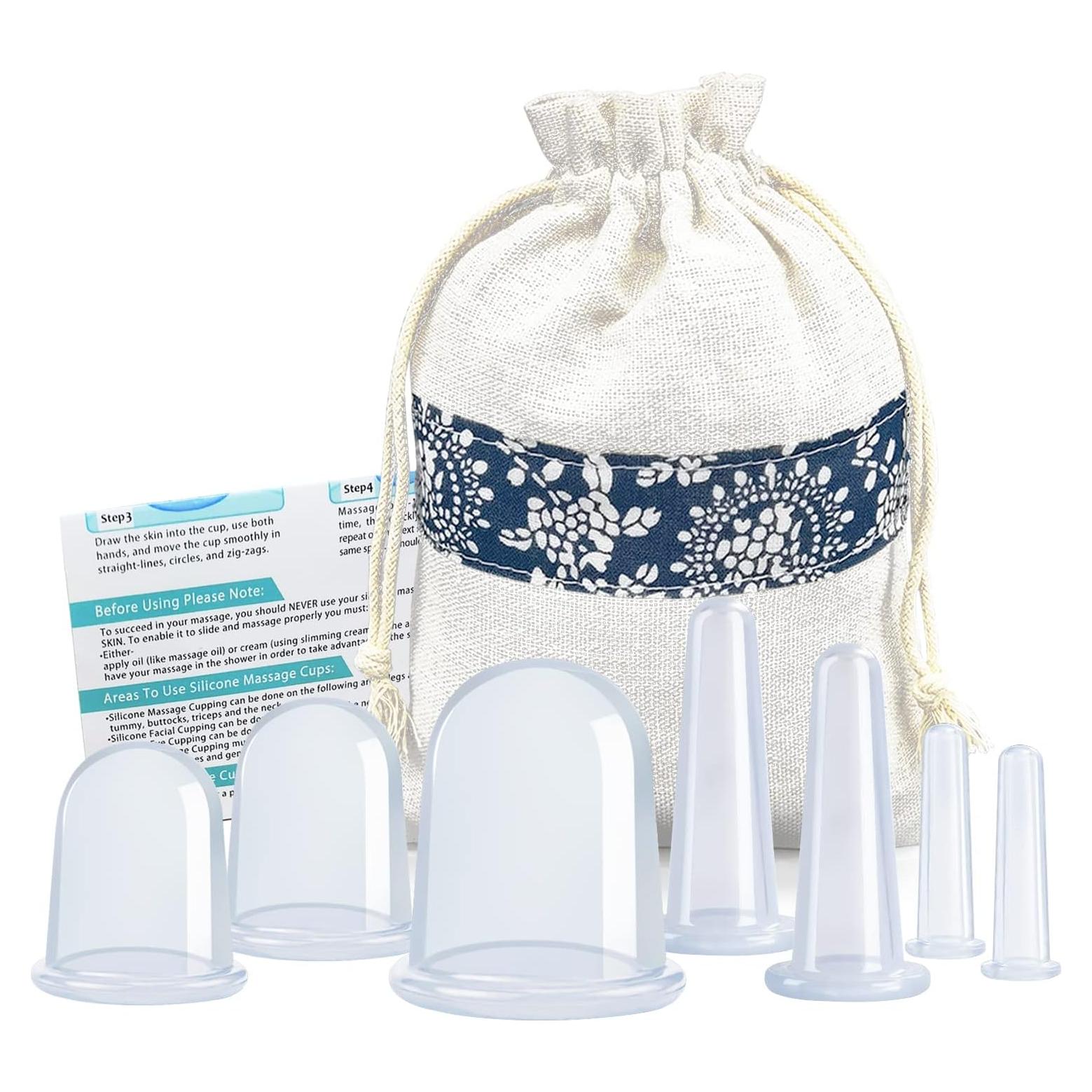 Juego de Ventosas de Silicona MAFLY para Masaje Facial y Corporal