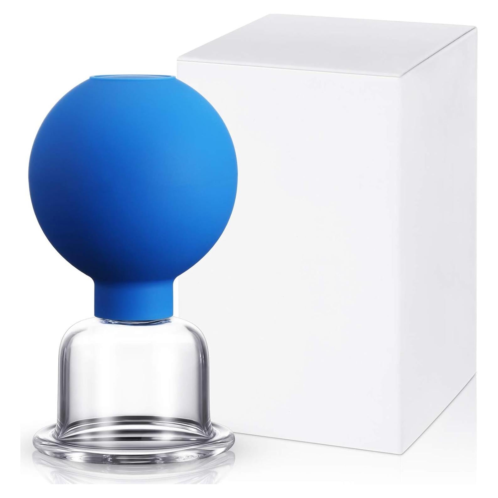 Taza de Ventosas Facial Nuanchu de Vidrio Azul 3.81 cm