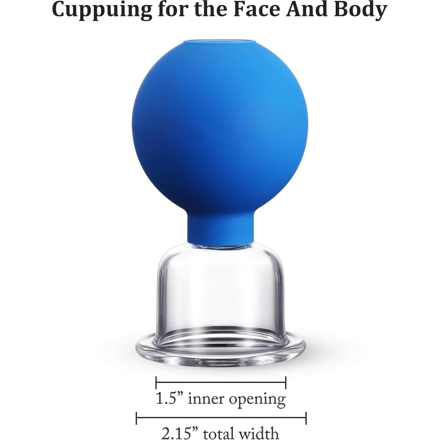 Taza de Ventosas Facial Nuanchu de Vidrio Azul 3.81 cm