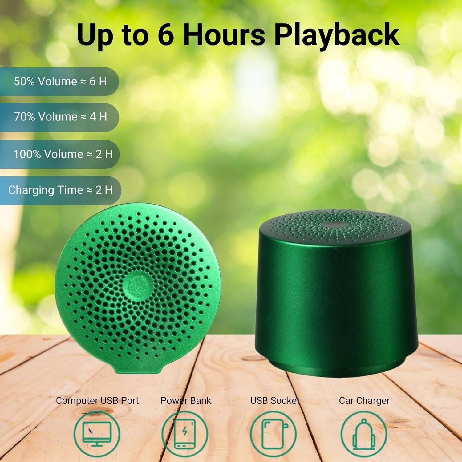 Altavoz Mini Bluetooth Holiday S6 Verde, 6 Horas de Batería
