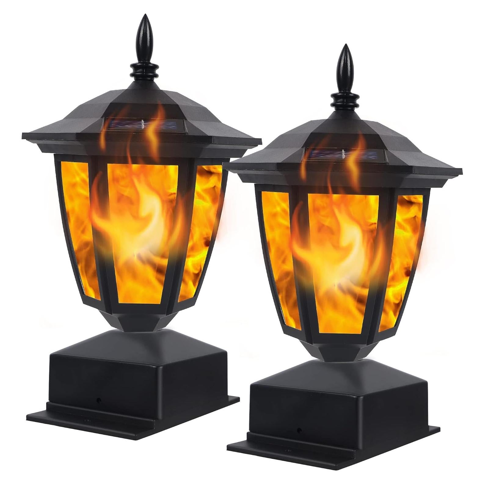 Luces de Poste Solar de Llama Dynaming - 2 Paquete LED 14x14 cm