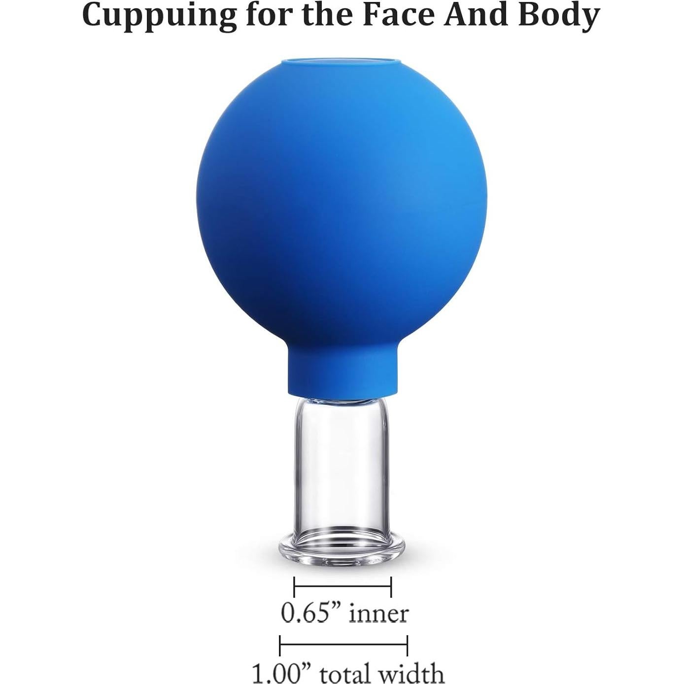 Taza de Ventosas Faciales Nuanchu Vidrio Azul 1.65 cm