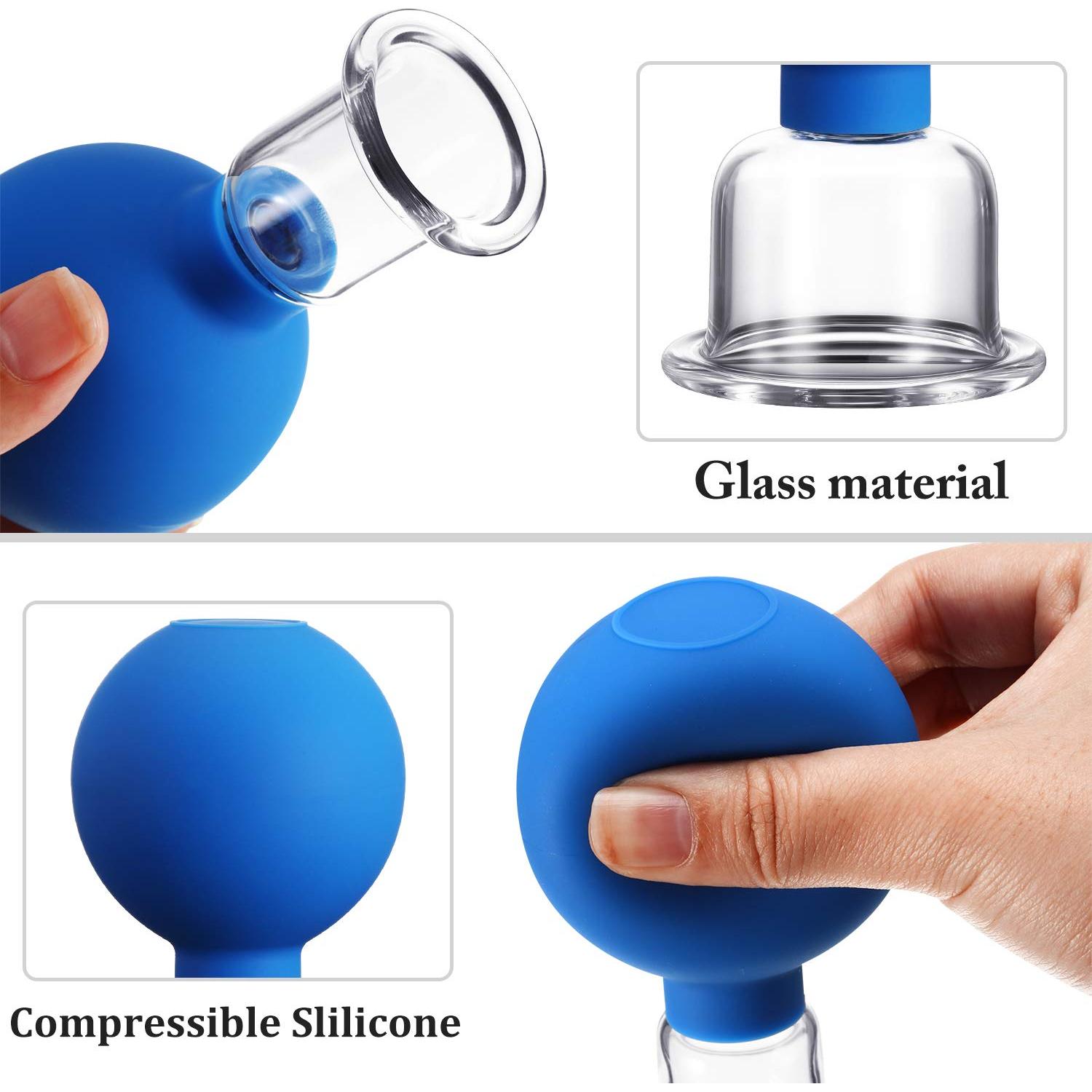 Taza de Ventosas Faciales Nuanchu Vidrio Azul 1.65 cm