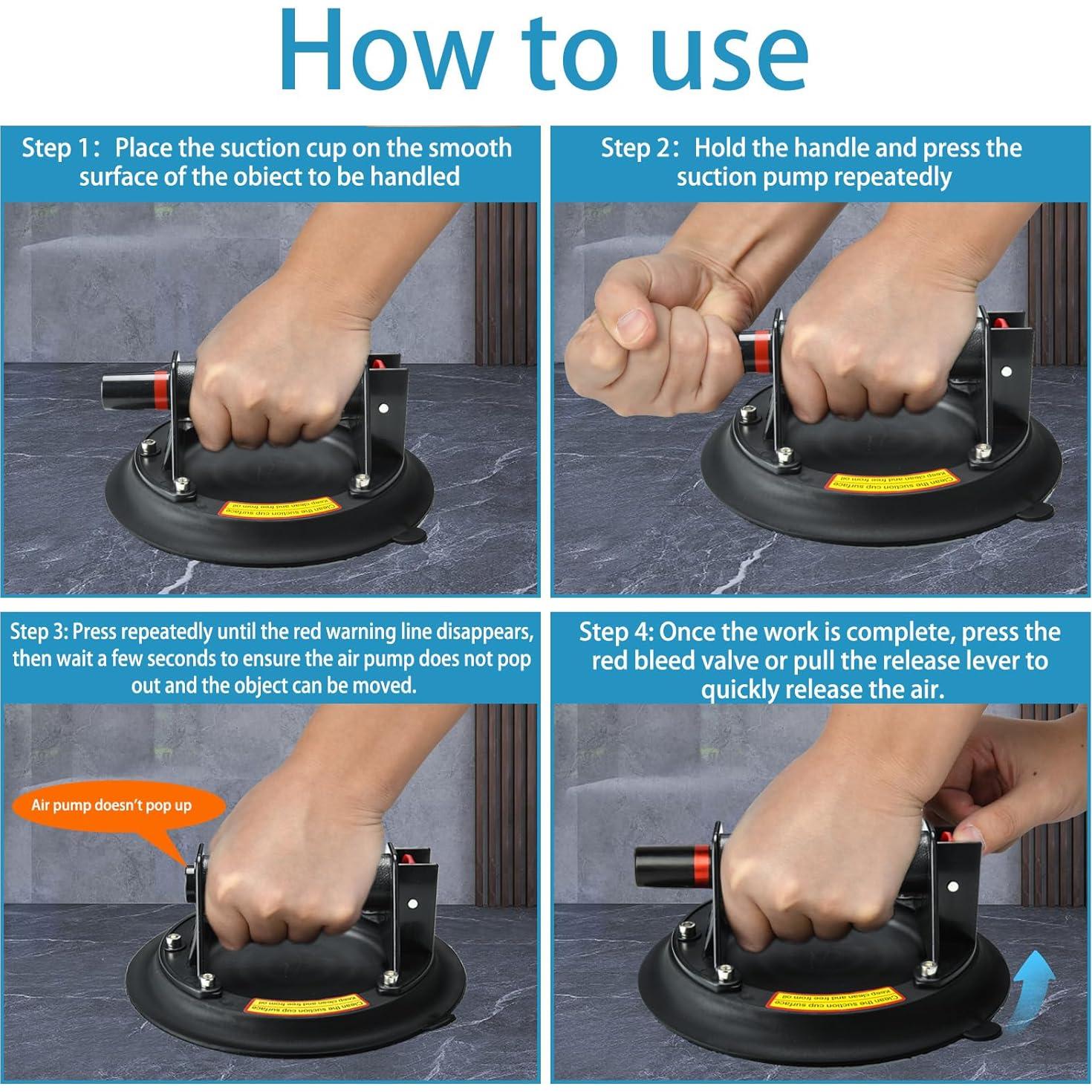 Ventosas de vidrio 20 cm Xixianshun - Capacidad 150 kg