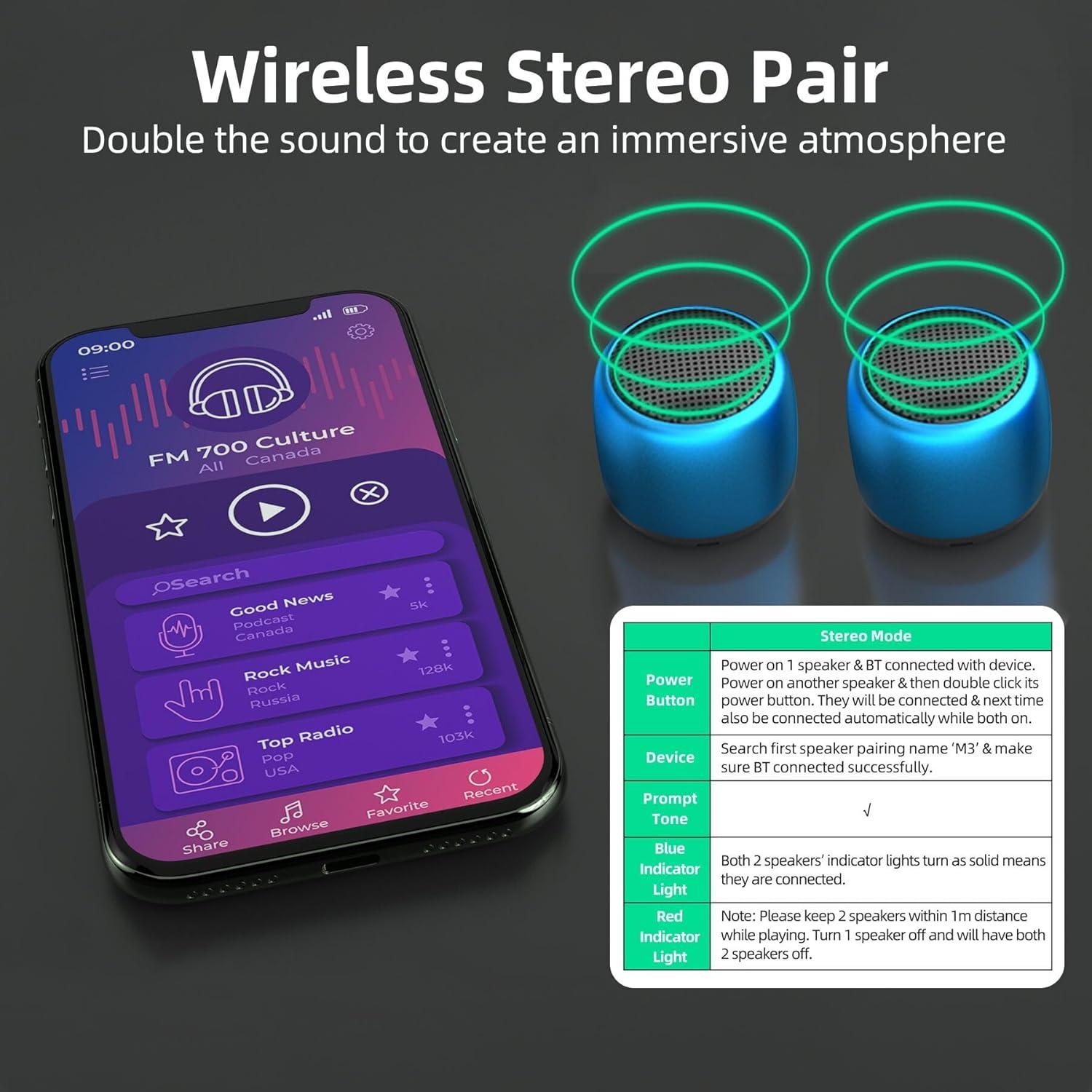 Altavoces Bluetooth Portátiles SEVENKA 2 Mini 3W Azul