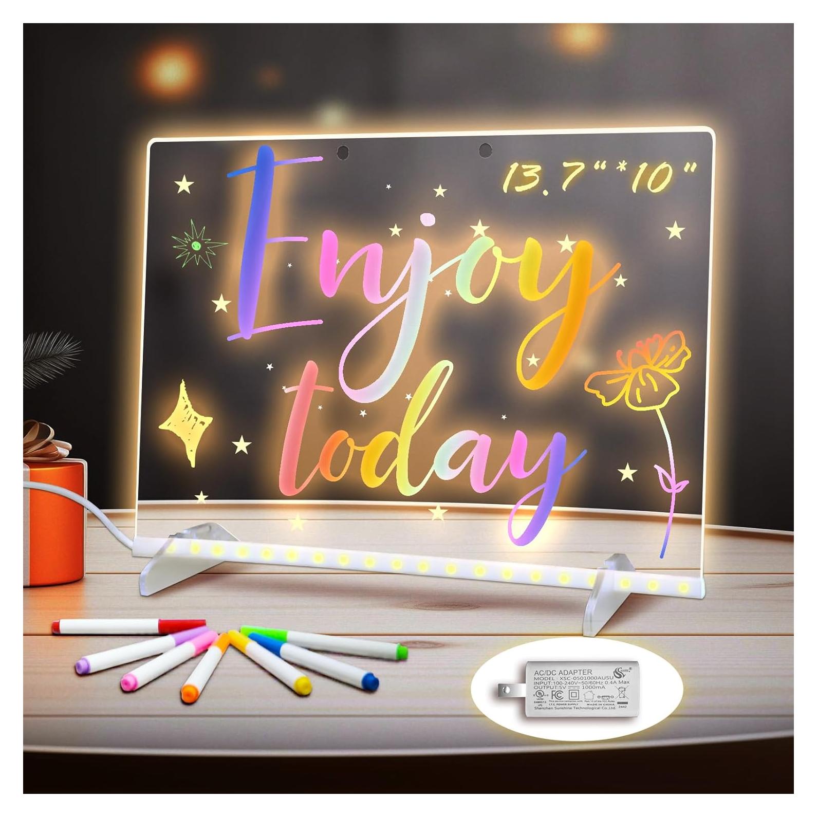 Tablero de Notas LED Signsxcel 34.8x25.4cm 7 Colores 4 Modos