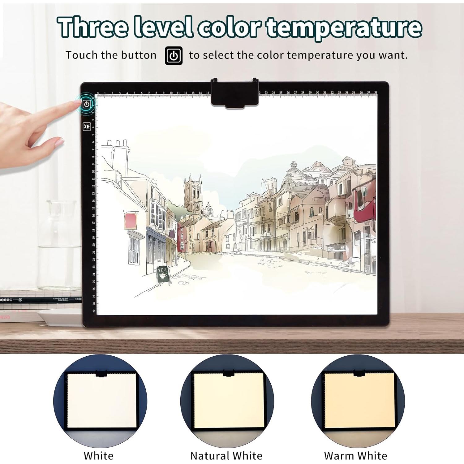 Caja de Luz LED A3 VKTEKLAB Recargable con Soporte y Clip