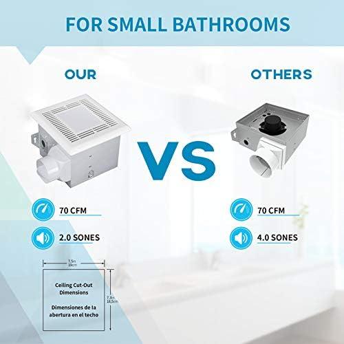 Ventilador de Baño Tech Drive TD-BF-05L 70 CFM con Luz LED