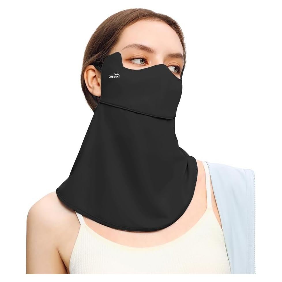 Mascarilla de Protección Solar UPF 50+ para Mujeres - Balaclava Negra