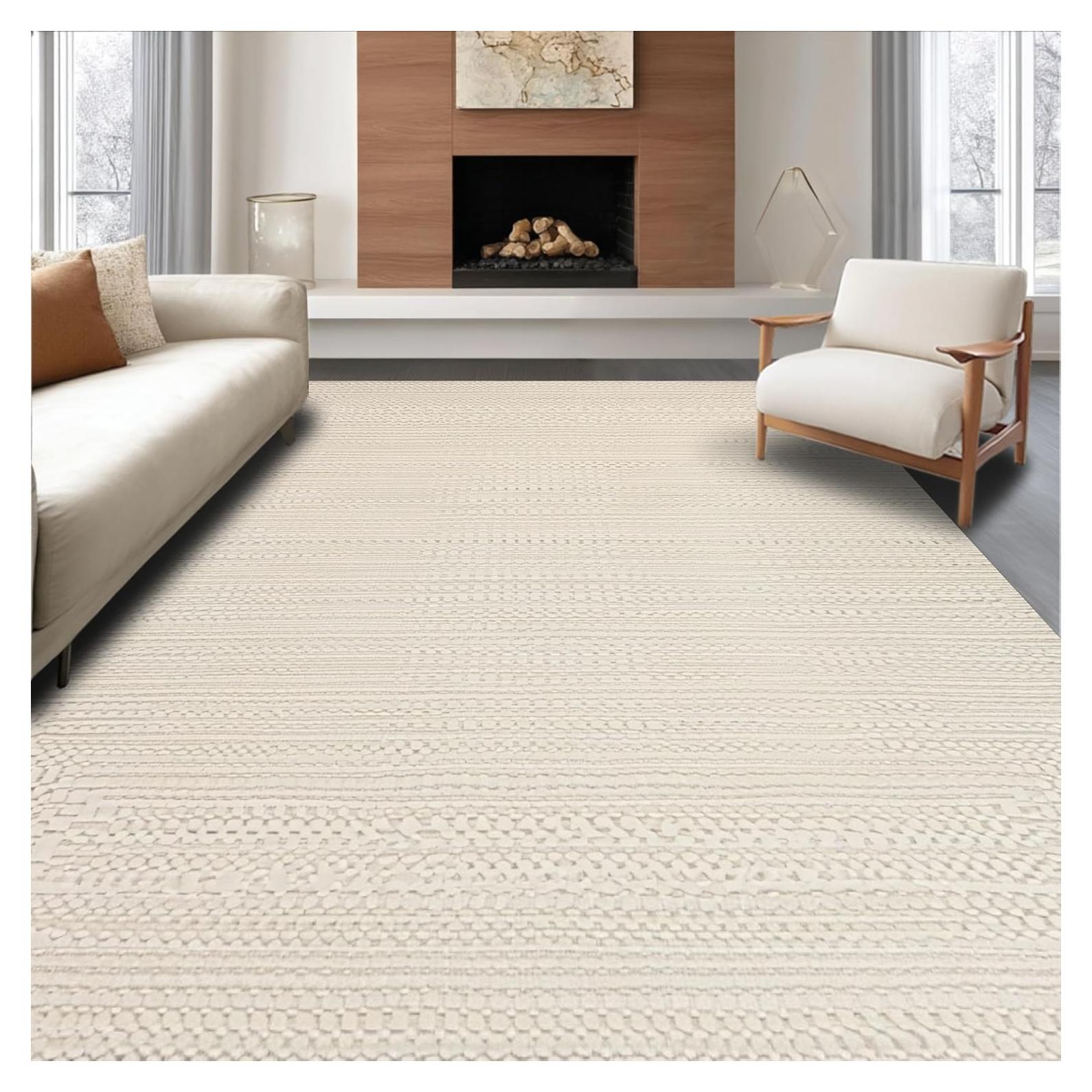 Alfombra de Área ODIKA 2x3 Antideslizante Beige Lavable