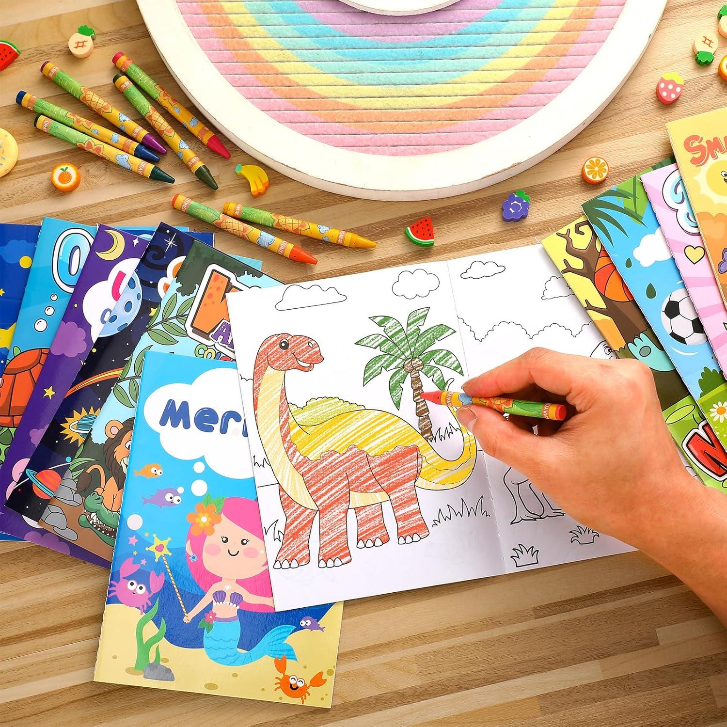 Libros para Colorear Fulmoon 144 Pcs con Crayones para Niños 3-10 Años