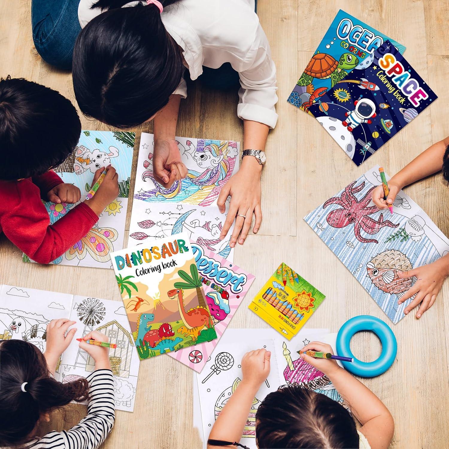 Libros para Colorear Fulmoon 144 Pcs con Crayones para Niños 3-10 Años