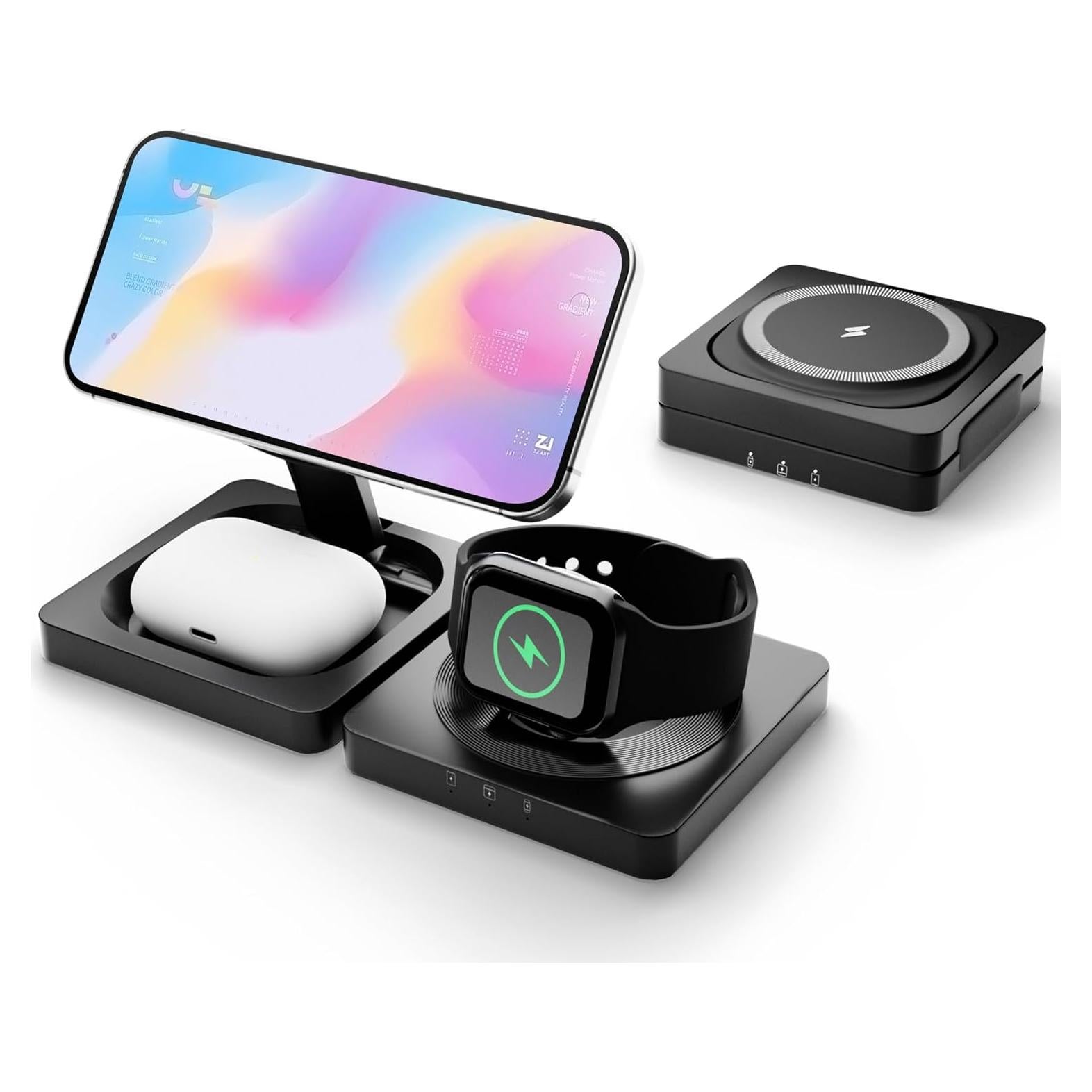 Cargador Inalámbrico Magnético 3 en 1 M9 para iPhone 15W