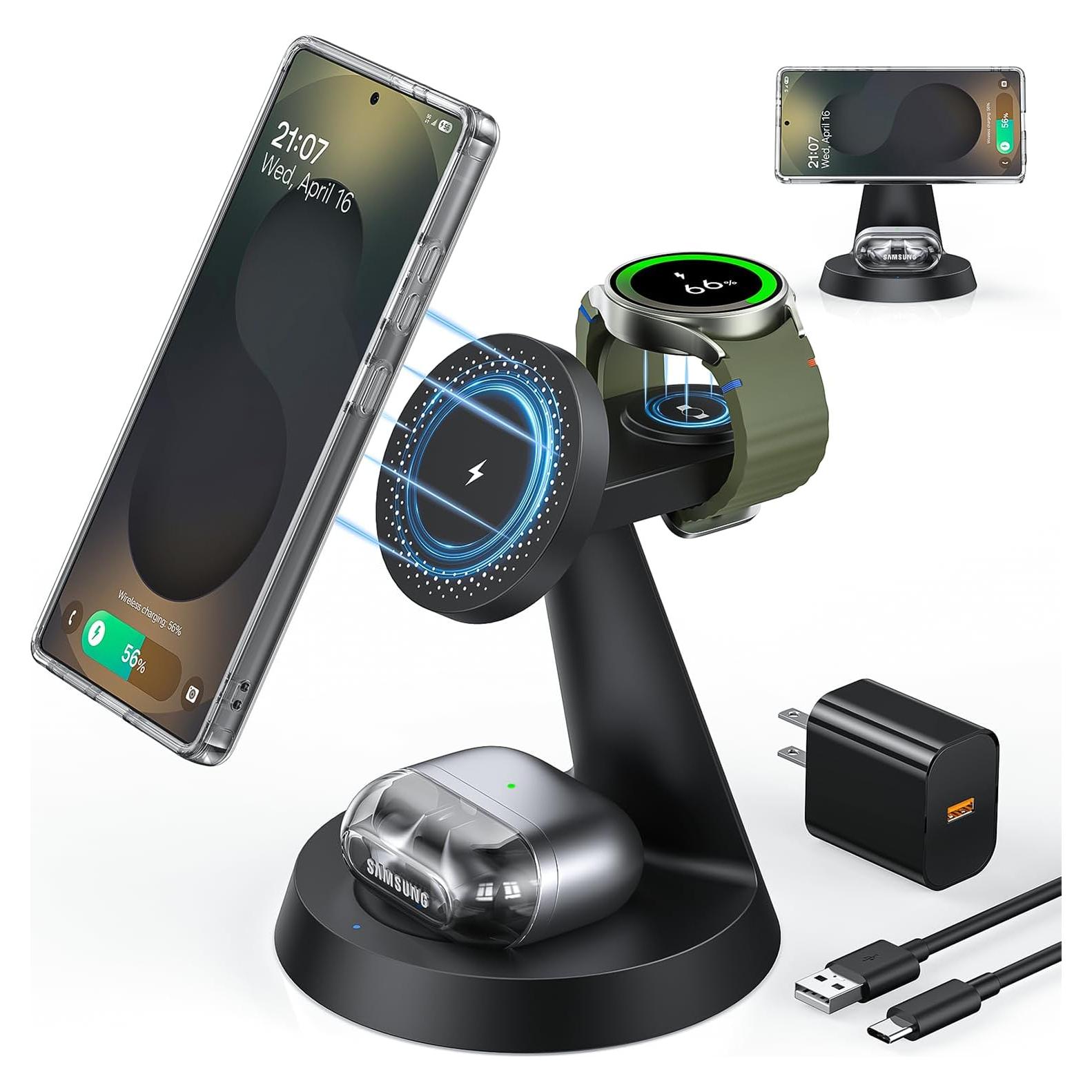 Cargador Inalámbrico Magnético 3 en 1 Samsung F9