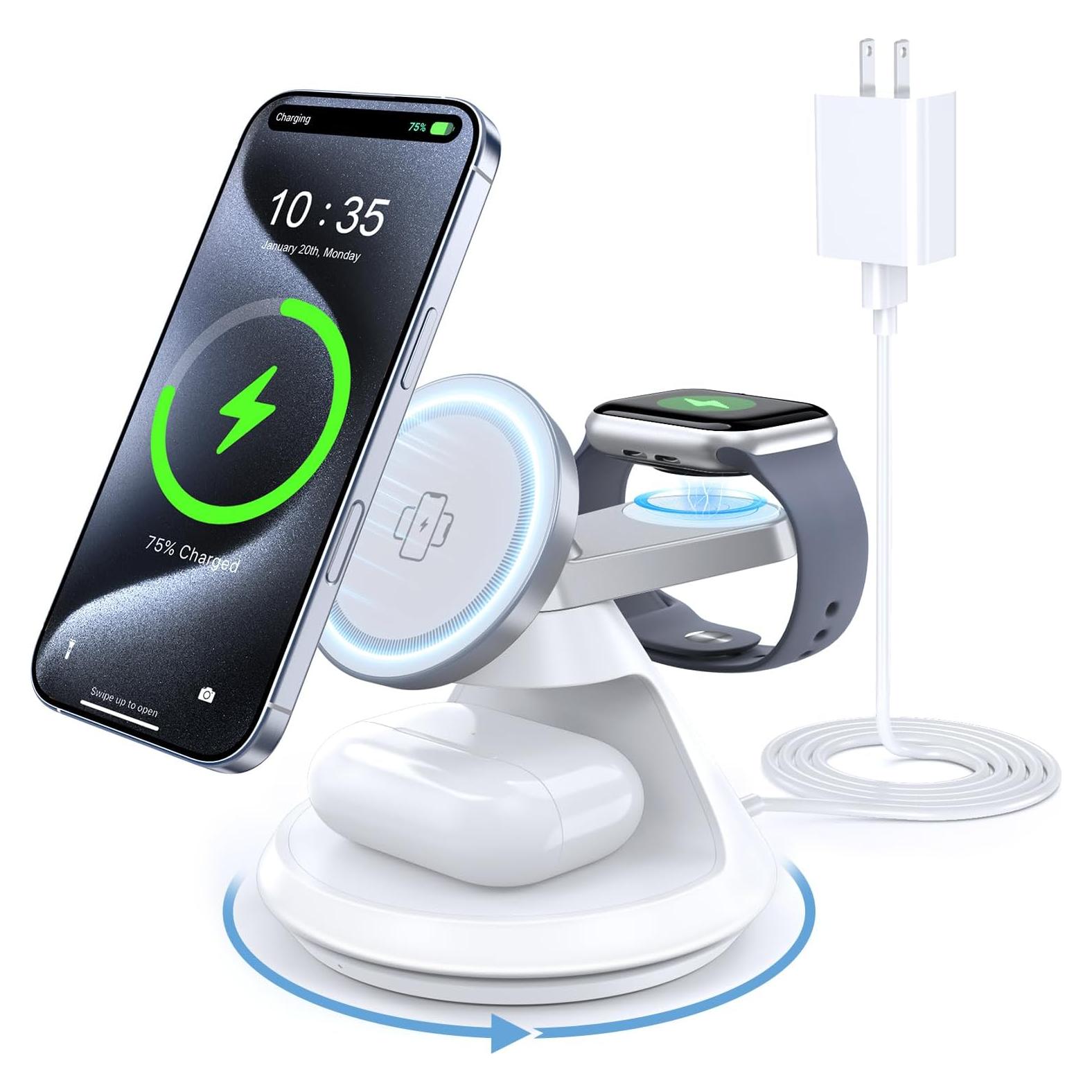 Estación de Carga Inalámbrica 3 en 1 MagSafe 15W - Autige