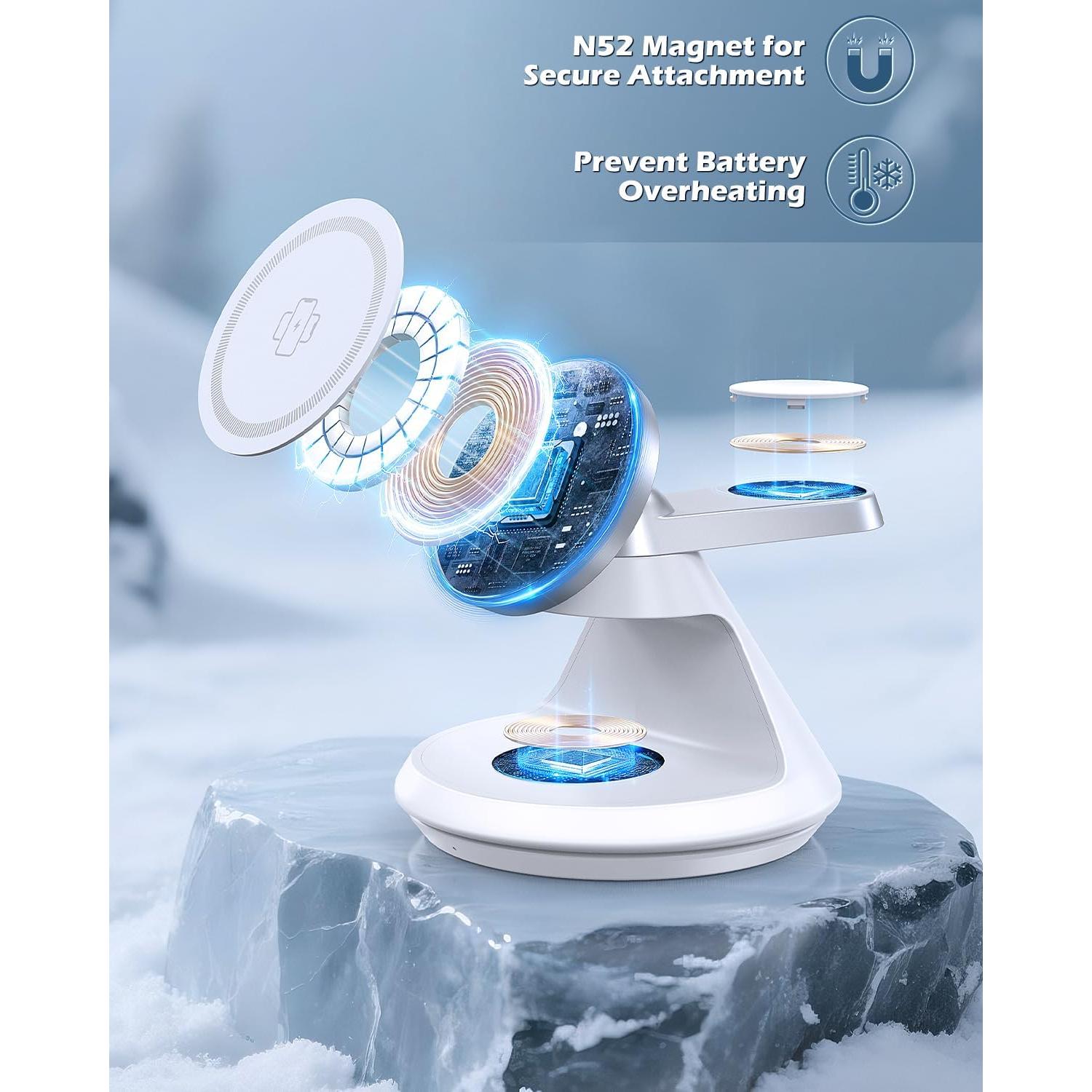 Estación de Carga Inalámbrica 3 en 1 MagSafe 15W - Autige