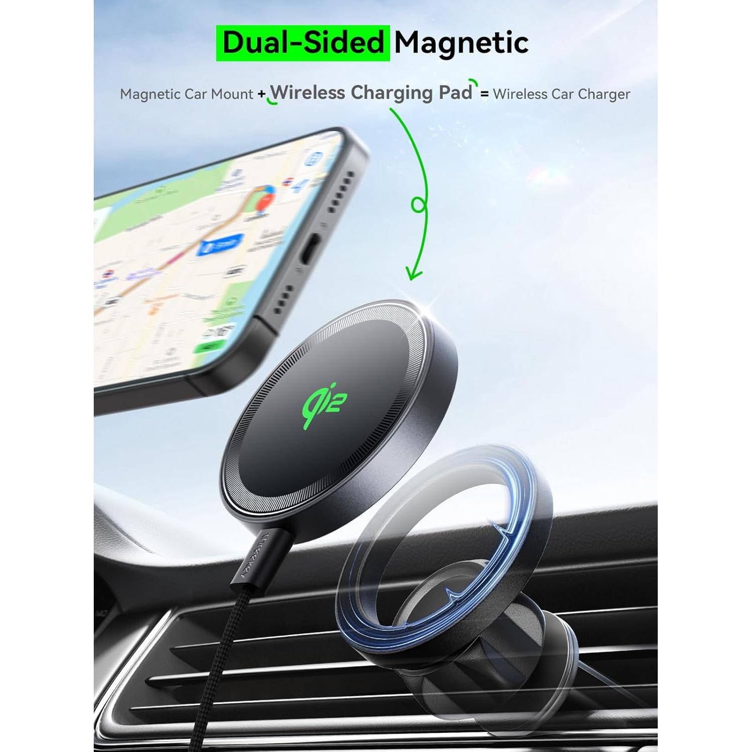 Cargador Inalámbrico Qi2 THREEKEY 15W Magnético para iPhone 16-12