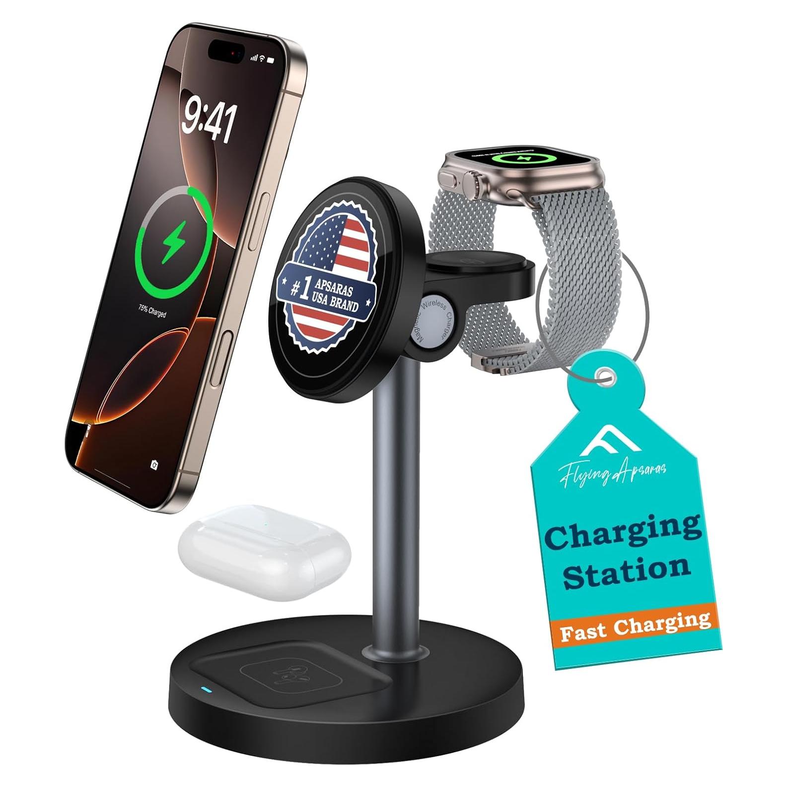 Estación de Carga 3 en 1 FLYING APSARAS para Apple - Carga Rápida