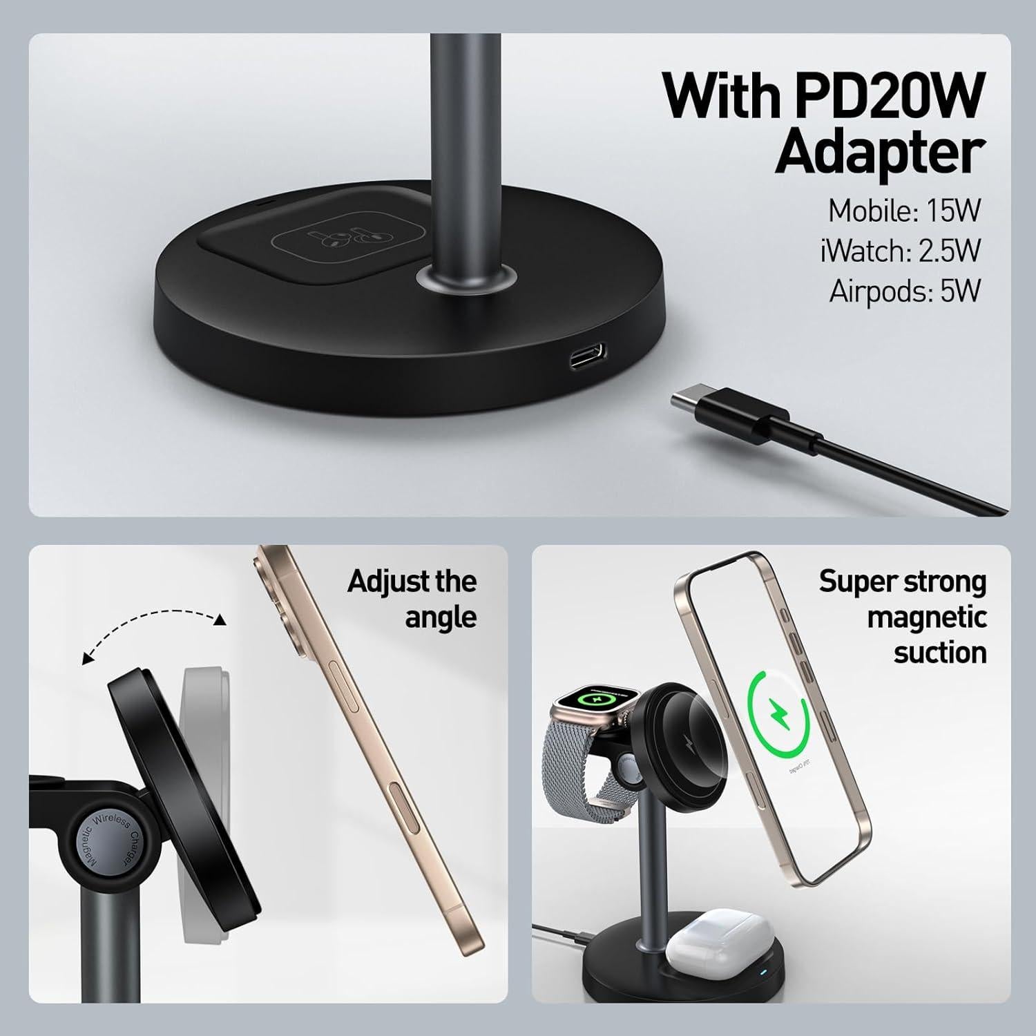 Estación de Carga 3 en 1 FLYING APSARAS para Apple - Carga Rápida