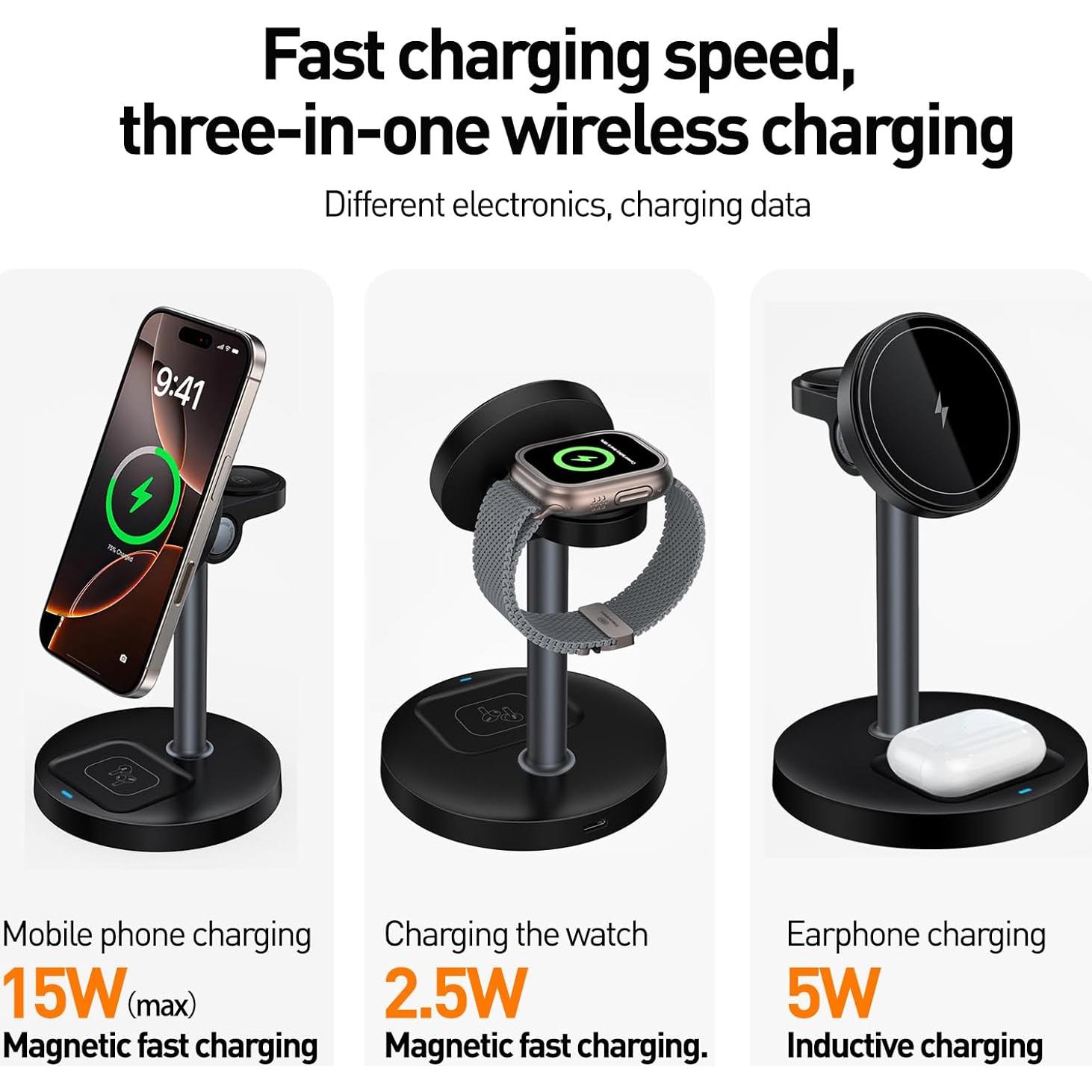 Estación de Carga 3 en 1 FLYING APSARAS para Apple - Carga Rápida