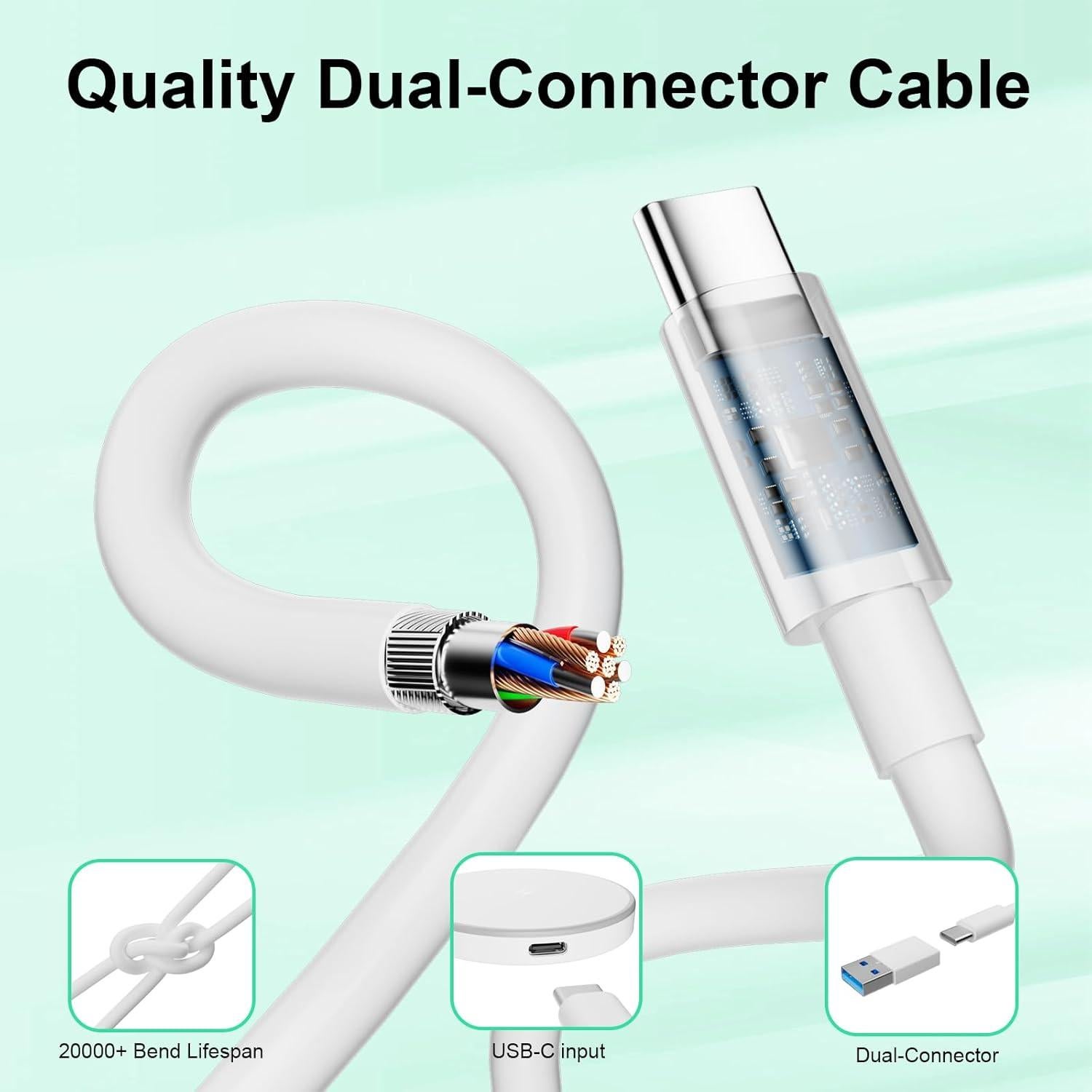 Cargador Inalámbrico Magnético TNDAJI 15W 2Pack USB-C 6FT