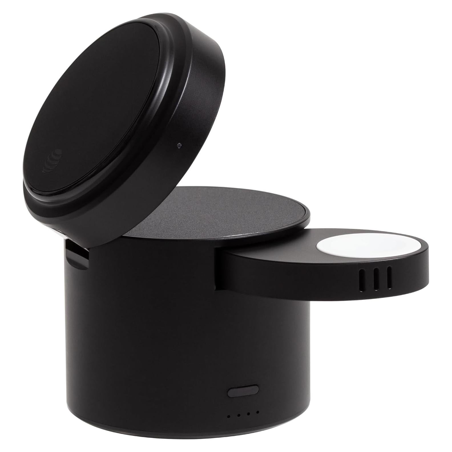 Cargador Inalámbrico 3-en-1 AT&T Power Drum Qi2 Negro