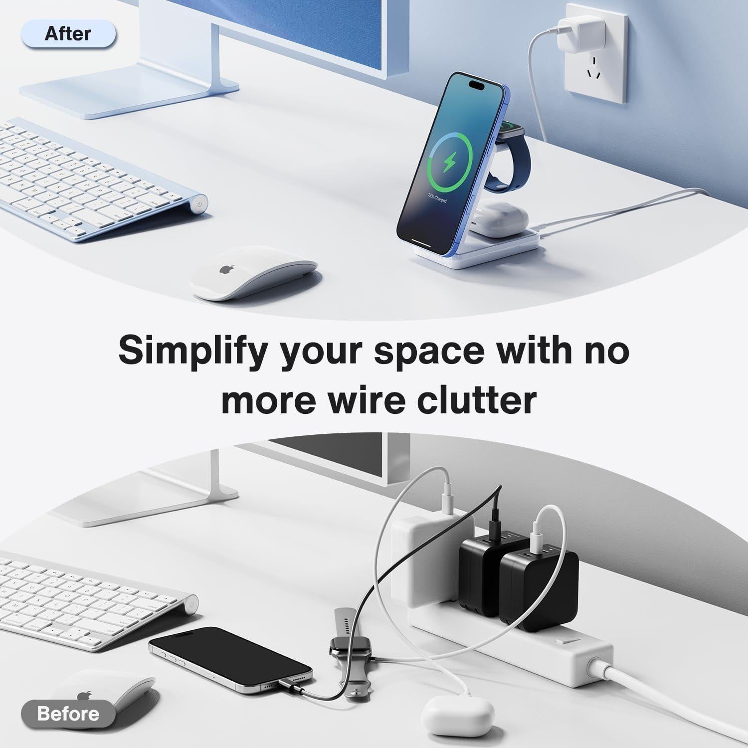 Estación de Carga Inalámbrica 3 en 1 IVANKY Qi2 Plegable