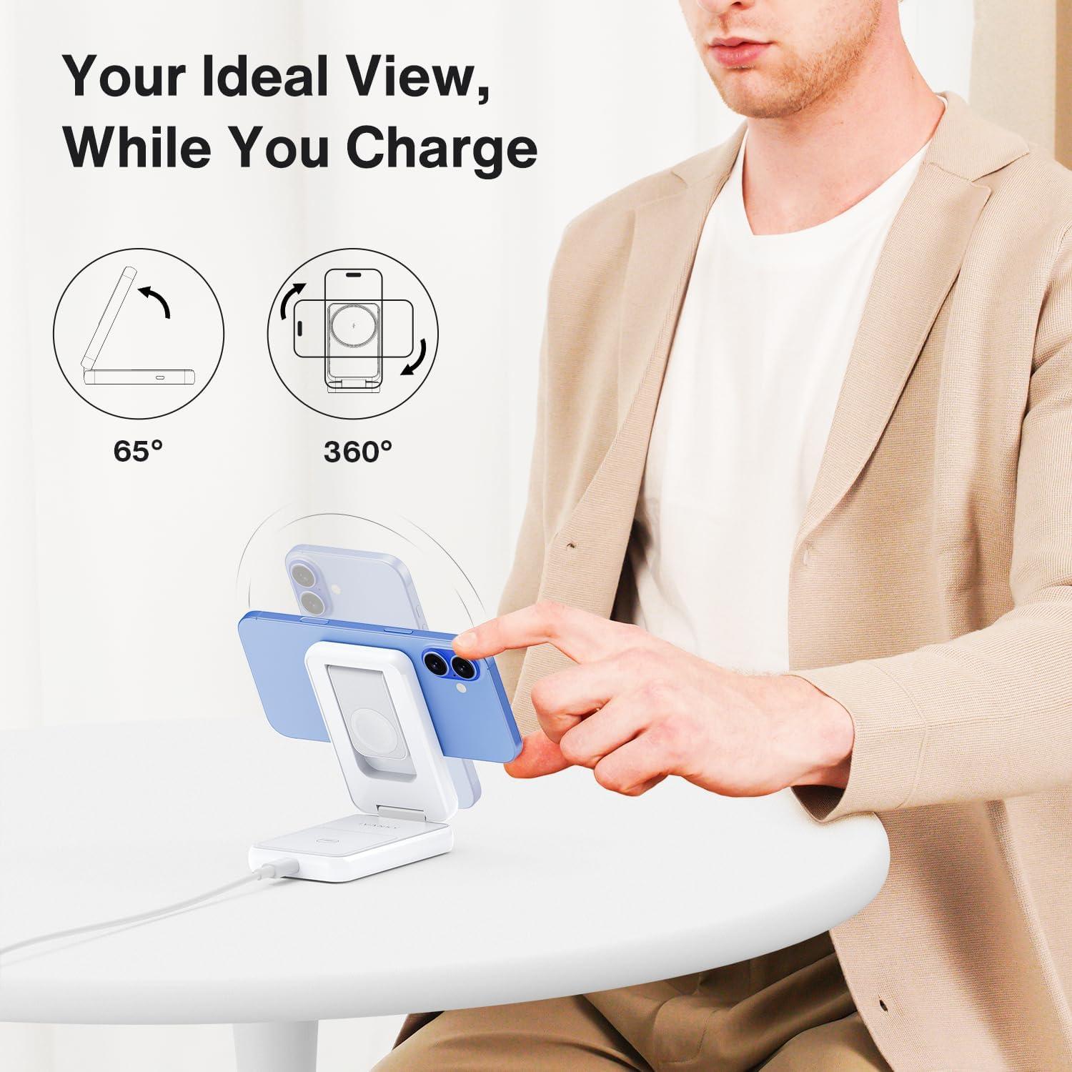 Estación de Carga Inalámbrica 3 en 1 IVANKY Qi2 Plegable