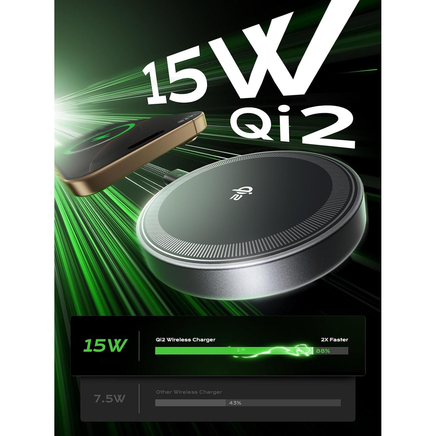 Estación de Carga Inalámbrica Threekey TK-TZH104 15W Qi2