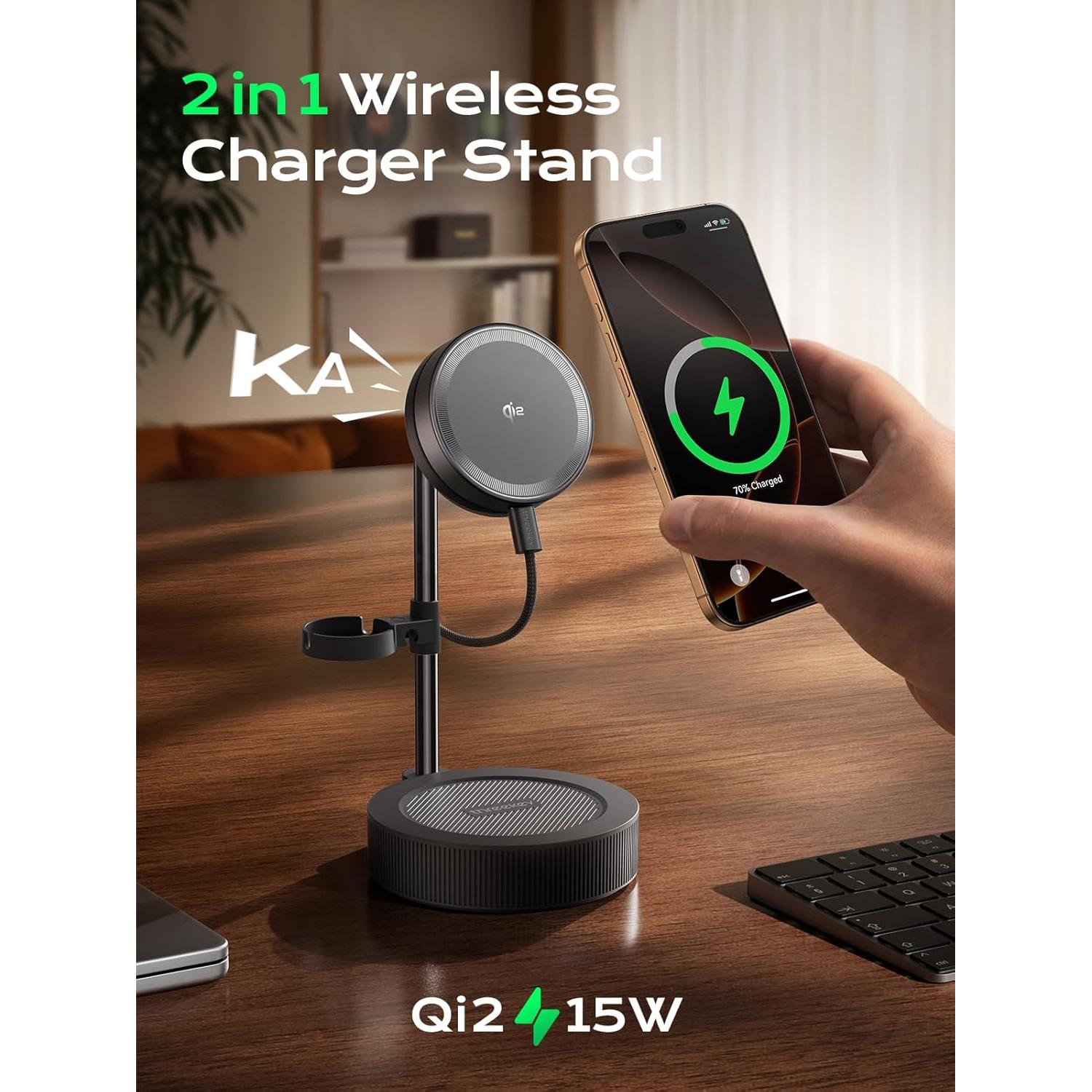 Estación de Carga Inalámbrica Threekey TK-TZH104 15W Qi2