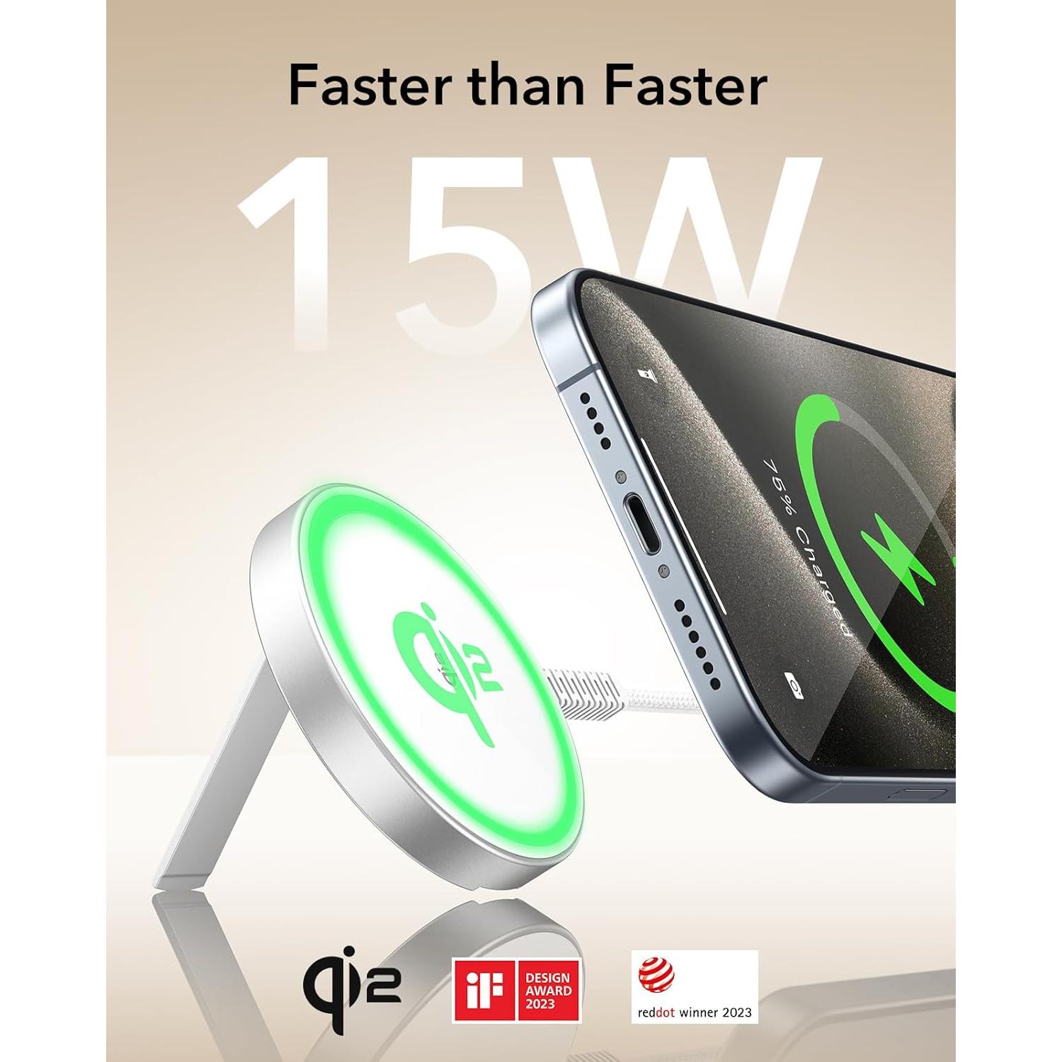 Cargador Inalámbrico ESR MagSafe 15W con Soporte Blanco