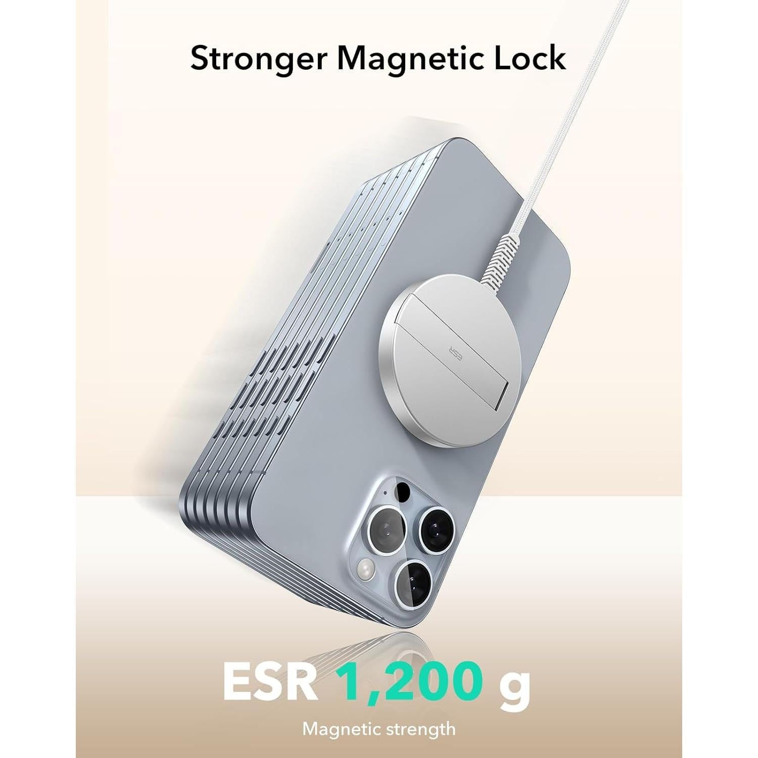 Cargador Inalámbrico ESR MagSafe 15W con Soporte Blanco