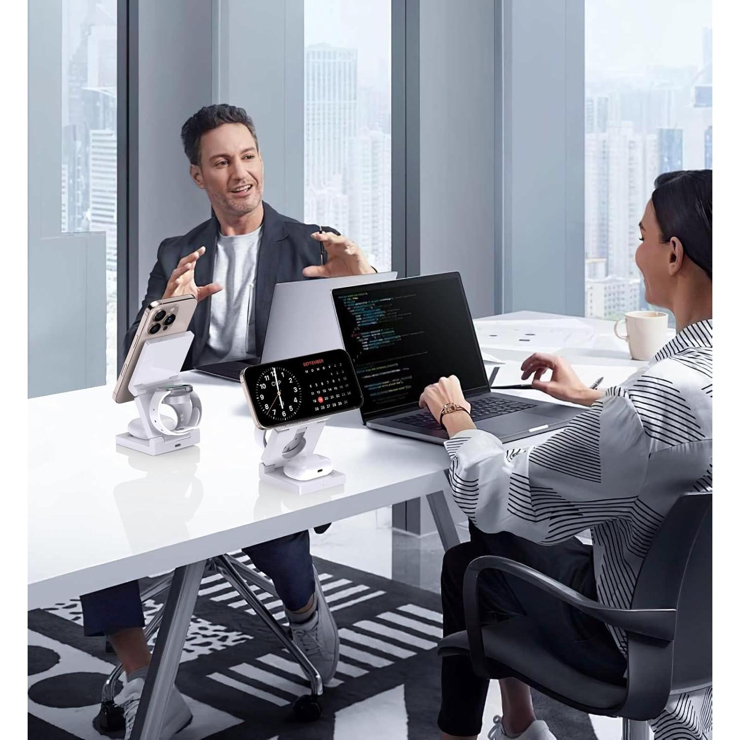 Estación de Carga Inalámbrica 3 en 1 Magnética 18W - Apple