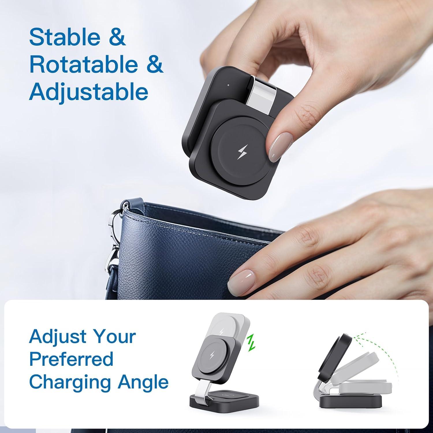 Cargador Inalámbrico 3 en 1 MagSafe 18W Negro para iPhone y Apple Watch