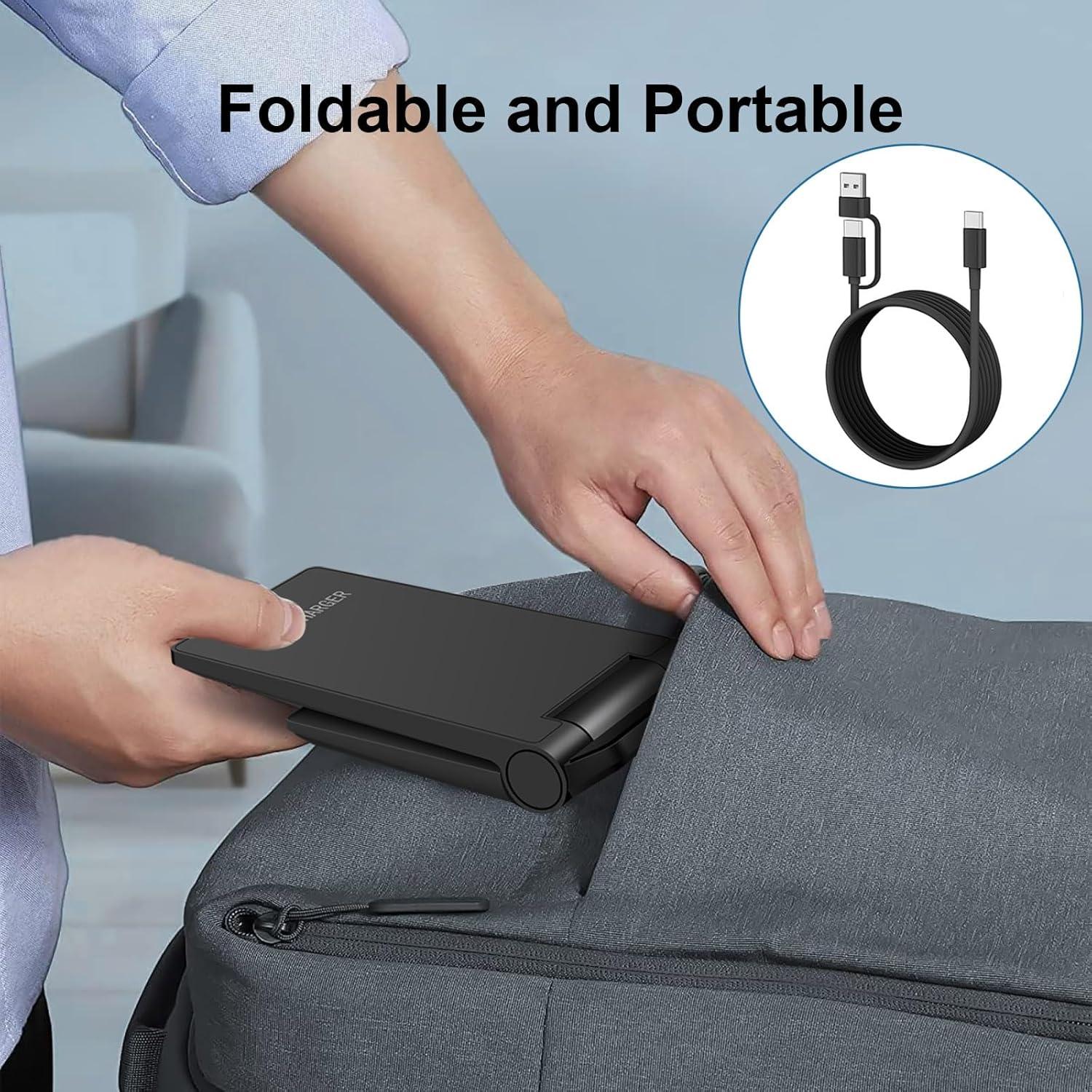 Cargador Inalámbrico 2 en 1 PDKUAI 25W Plegable para iPhone y Samsung