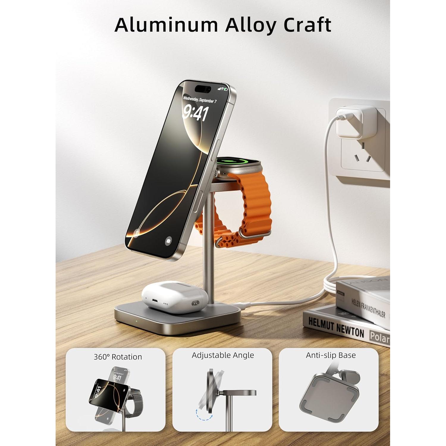 Estación de Carga Inalámbrica 3 en 1 LULULOOK Qi2 15W