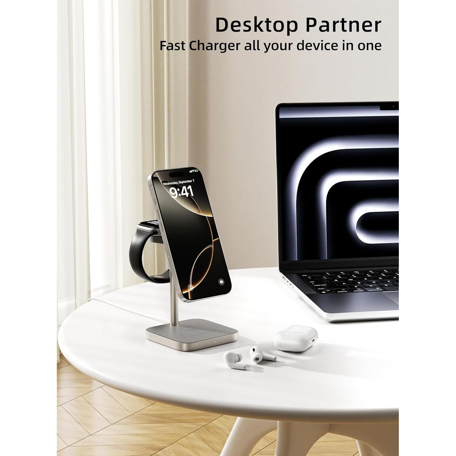 Estación de Carga Inalámbrica 3 en 1 LULULOOK Qi2 15W