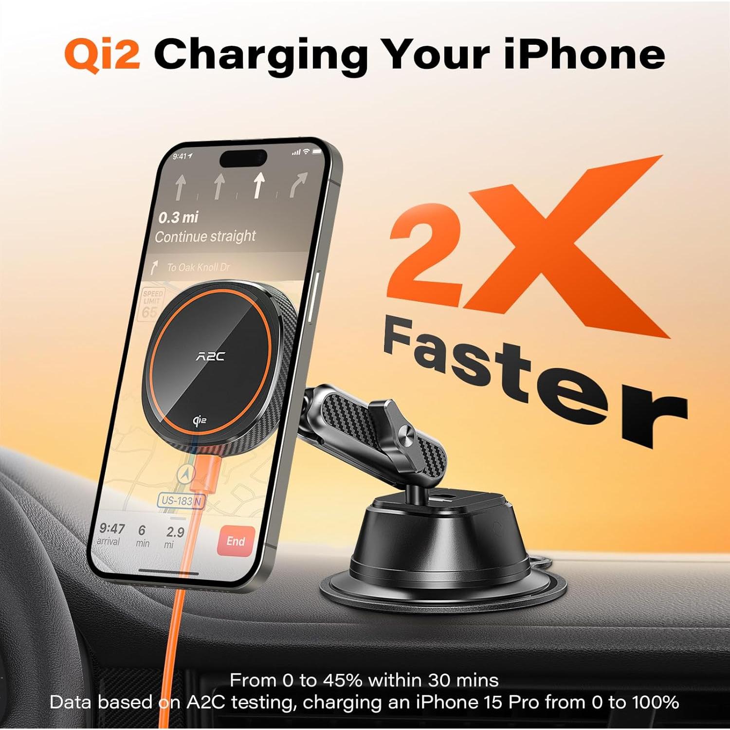 Cargador Inalámbrico A2C Qi2 15W para iPhone 16/15/14/13/12