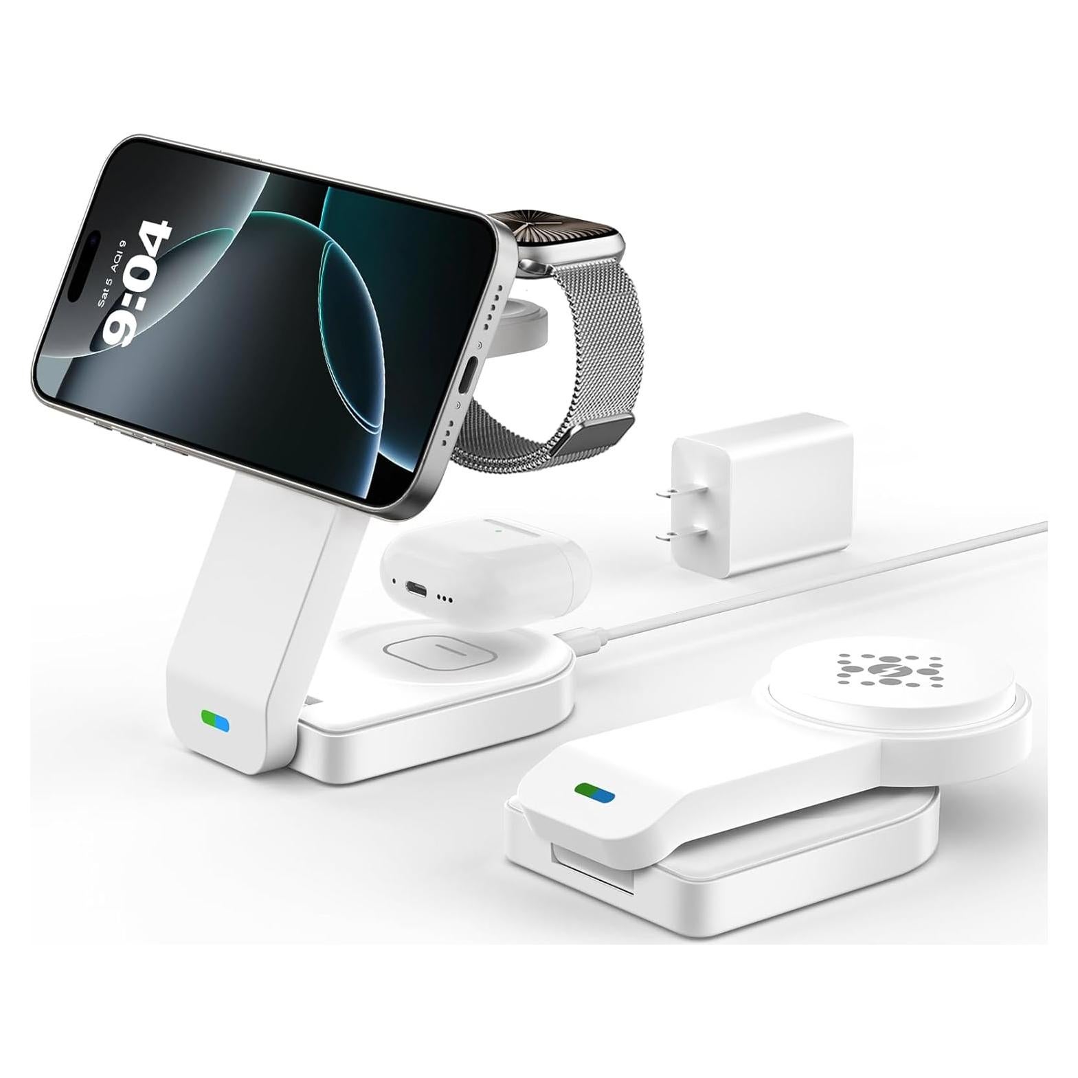 Cargador Inalámbrico 3 en 1 Dongguan para iPhone, Apple Watch y AirPods