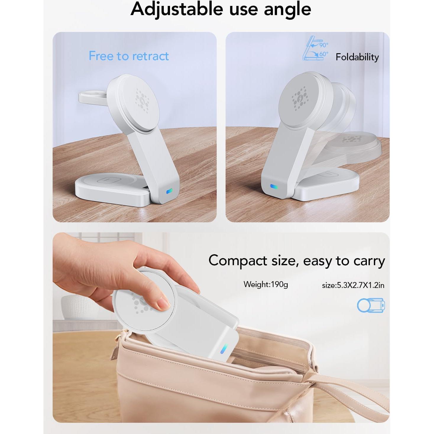 Cargador Inalámbrico 3 en 1 Dongguan para iPhone, Apple Watch y AirPods